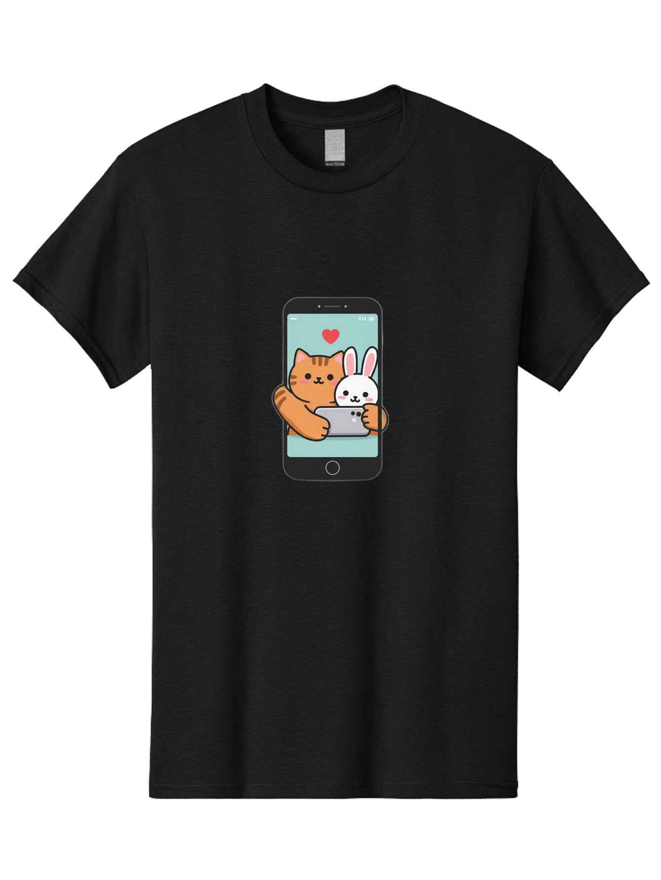 Cat-And-Rabbit-2 Men'S Graphic Tee, 100% Cotton, Comfortable Casual Summer Wear, Machine Washable, Vintage Camera, Old Camera, Antique Camera, Black Camera, Classic Photography, Photography Equipment, Nostalgic Device, Film Camera, Camera Art Baq454