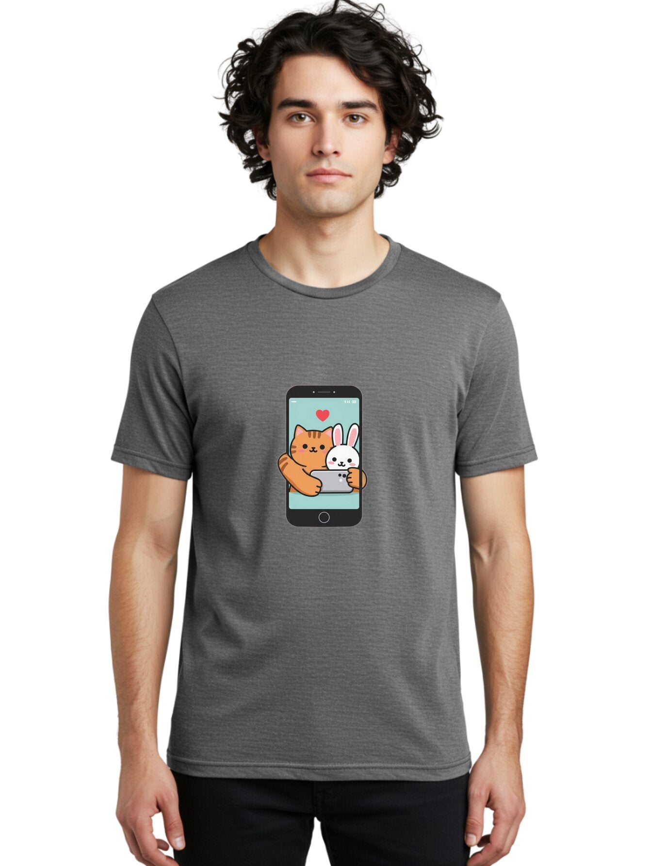 Cat-And-Rabbit-2 Men'S Graphic Tee, 100% Cotton, Comfortable Casual Summer Wear, Machine Washable, Vintage Camera, Old Camera, Antique Camera, Black Camera, Classic Photography, Photography Equipment, Nostalgic Device, Film Camera, Camera Art Baq454 26