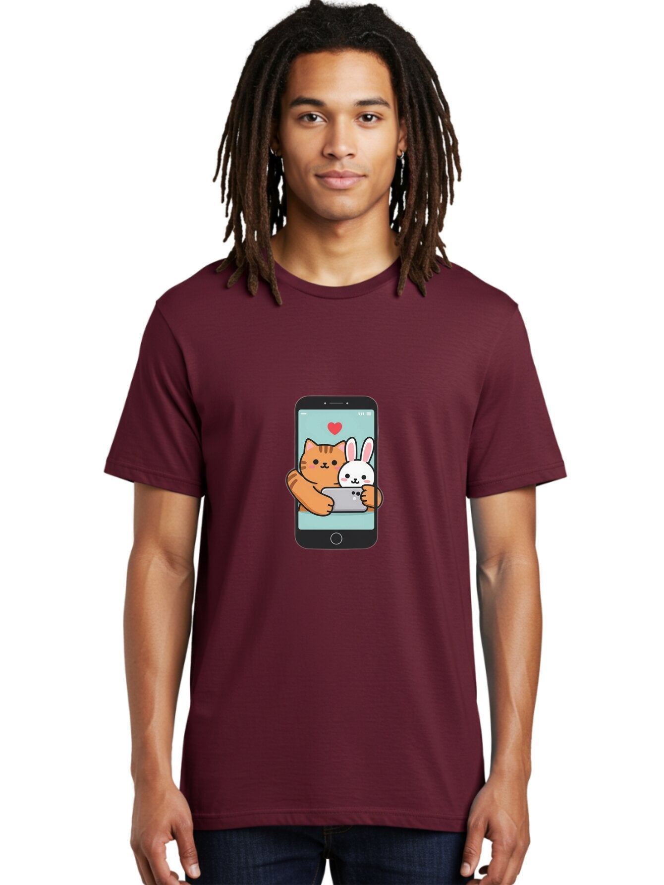 Cat-And-Rabbit-2 Men'S Graphic Tee, 100% Cotton, Comfortable Casual Summer Wear, Machine Washable, Vintage Camera, Old Camera, Antique Camera, Black Camera, Classic Photography, Photography Equipment, Nostalgic Device, Film Camera, Camera Art Baq454 20