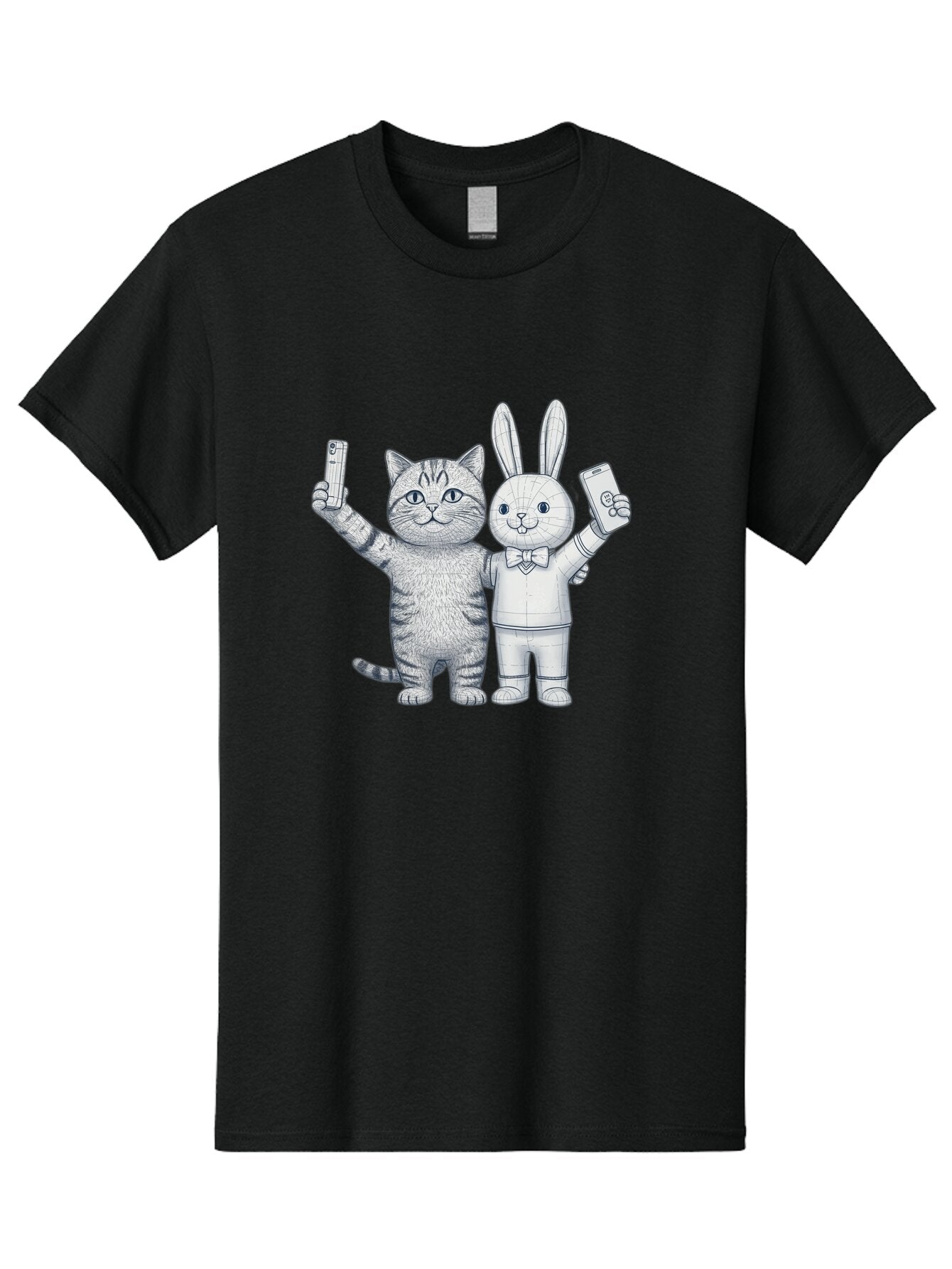Cat-And-Rabbit-Duo Men'S Graphic Tee, 100% Cotton, Comfortable Casual Summer Wear, Machine Washable, Vintage Camera, Old Camera, Antique Camera, Black Camera, Classic Photography, Photography Equipment, Nostalgic Device, Film Camera, Baq455 15