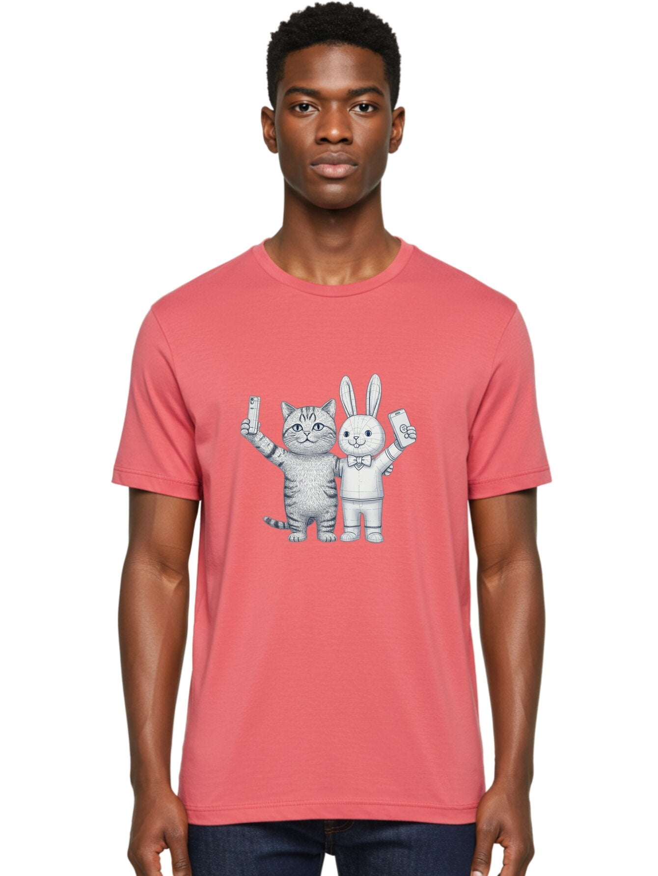 Cat-And-Rabbit-Duo Men'S Graphic Tee, 100% Cotton, Comfortable Casual Summer Wear, Machine Washable, Vintage Camera, Old Camera, Antique Camera, Black Camera, Classic Photography, Photography Equipment, Nostalgic Device, Film Camera, Baq455 18