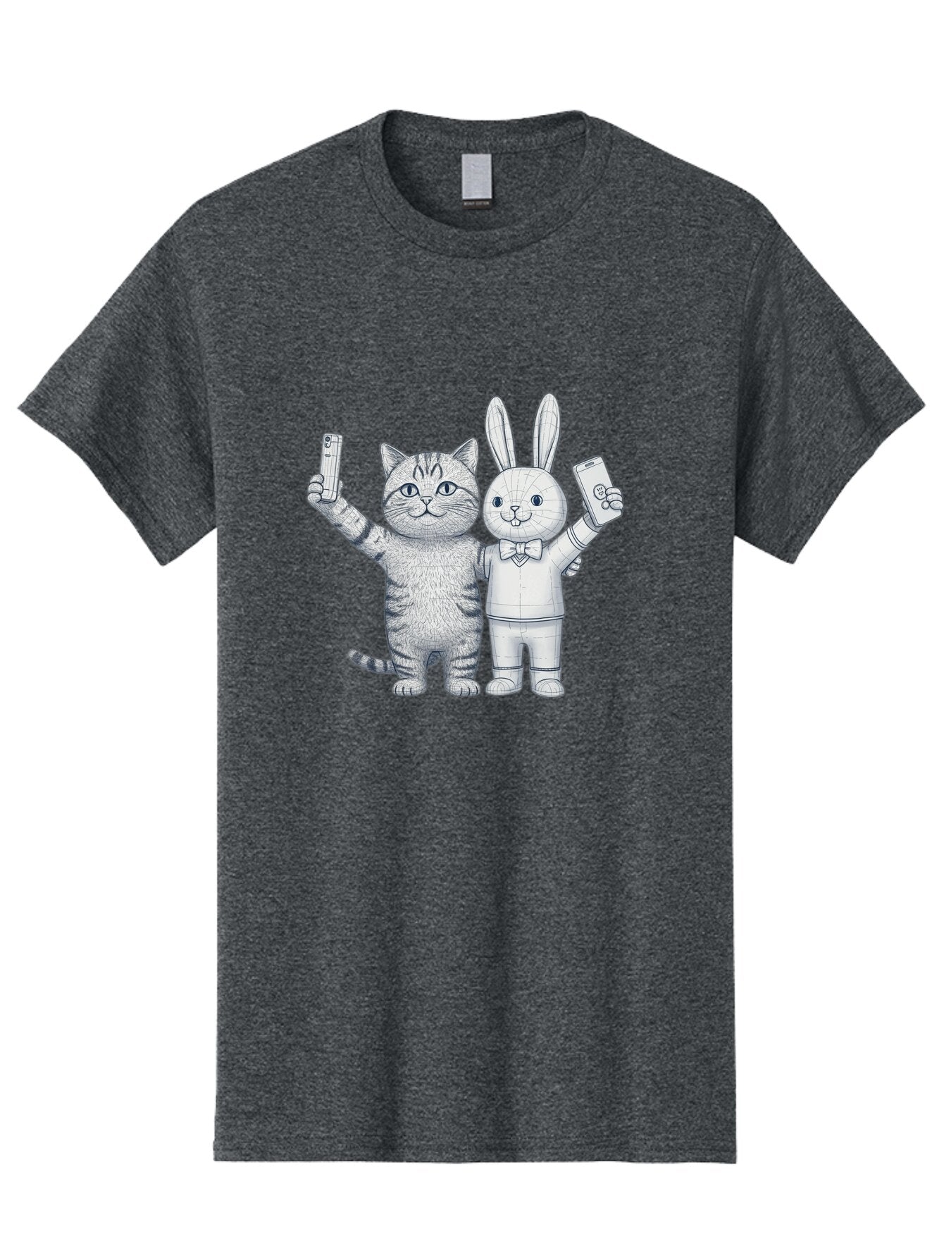 Cat-And-Rabbit-Duo Men'S Graphic Tee, 100% Cotton, Comfortable Casual Summer Wear, Machine Washable, Vintage Camera, Old Camera, Antique Camera, Black Camera, Classic Photography, Photography Equipment, Nostalgic Device, Film Camera, Baq455