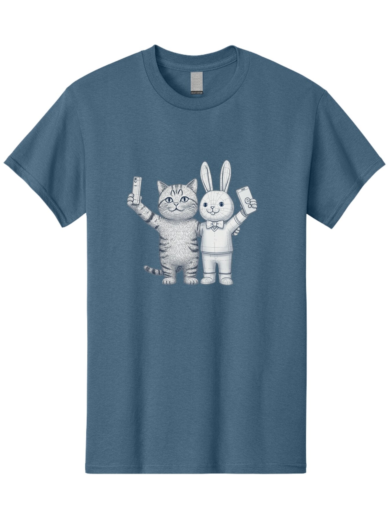 Cat-And-Rabbit-Duo Men'S Graphic Tee, 100% Cotton, Comfortable Casual Summer Wear, Machine Washable, Vintage Camera, Old Camera, Antique Camera, Black Camera, Classic Photography, Photography Equipment, Nostalgic Device, Film Camera, Baq455 5