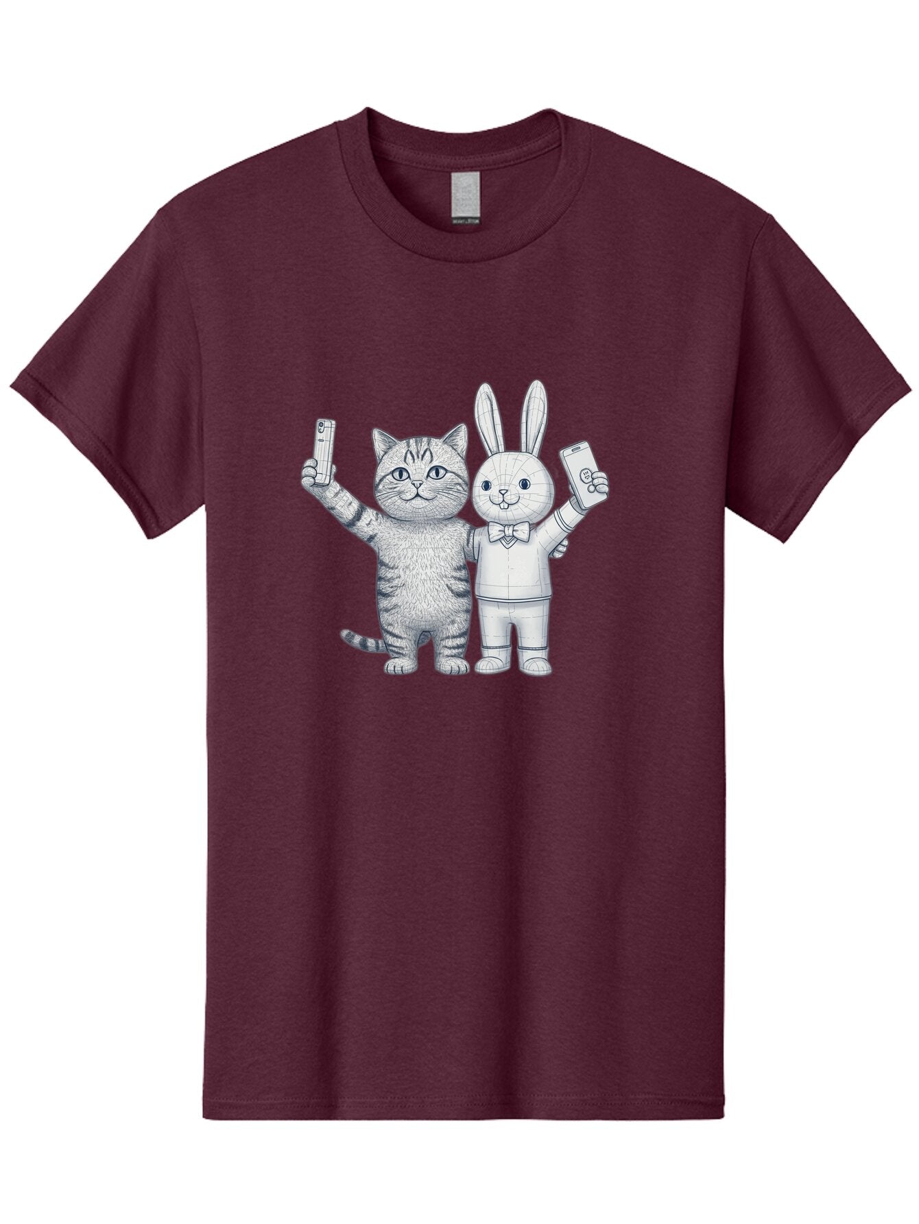 Cat-And-Rabbit-Duo Men'S Graphic Tee, 100% Cotton, Comfortable Casual Summer Wear, Machine Washable, Vintage Camera, Old Camera, Antique Camera, Black Camera, Classic Photography, Photography Equipment, Nostalgic Device, Film Camera, Baq455