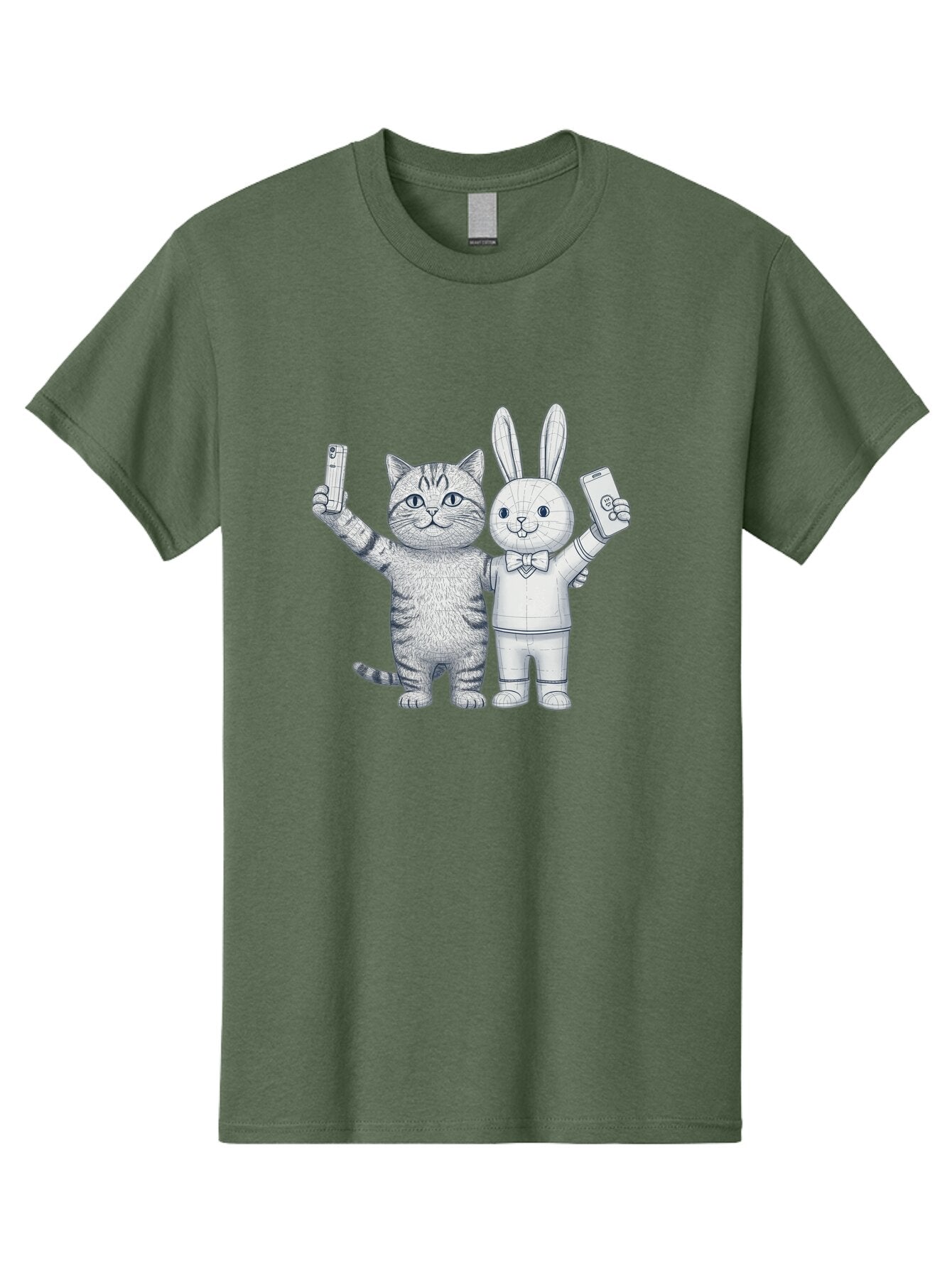Cat-And-Rabbit-Duo Men'S Graphic Tee, 100% Cotton, Comfortable Casual Summer Wear, Machine Washable, Vintage Camera, Old Camera, Antique Camera, Black Camera, Classic Photography, Photography Equipment, Nostalgic Device, Film Camera, Baq455 9