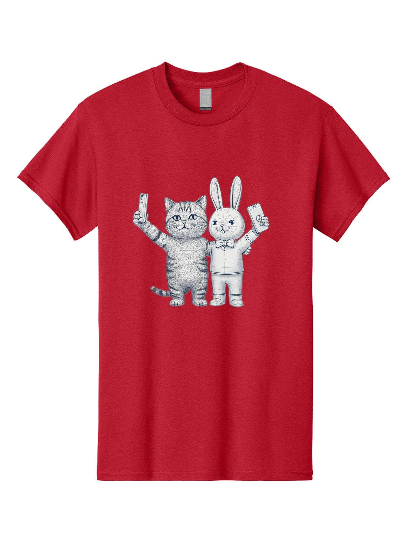 Cat-And-Rabbit-Duo Men'S Graphic Tee, 100% Cotton, Comfortable Casual Summer Wear, Machine Washable, Vintage Camera, Old Camera, Antique Camera, Black Camera, Classic Photography, Photography Equipment, Nostalgic Device, Film Camera, Baq455 3