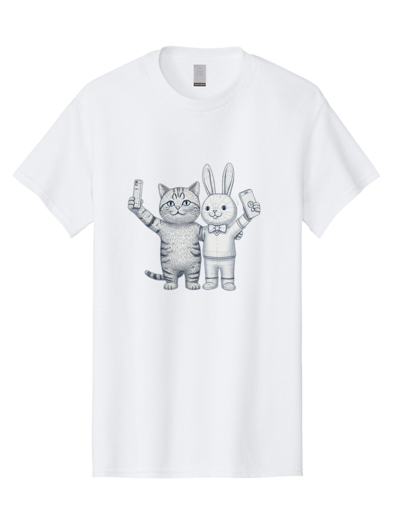 Cat-And-Rabbit-Duo Men'S Graphic Tee, 100% Cotton, Comfortable Casual Summer Wear, Machine Washable, Vintage Camera, Old Camera, Antique Camera, Black Camera, Classic Photography, Photography Equipment, Nostalgic Device, Film Camera, Baq455 6