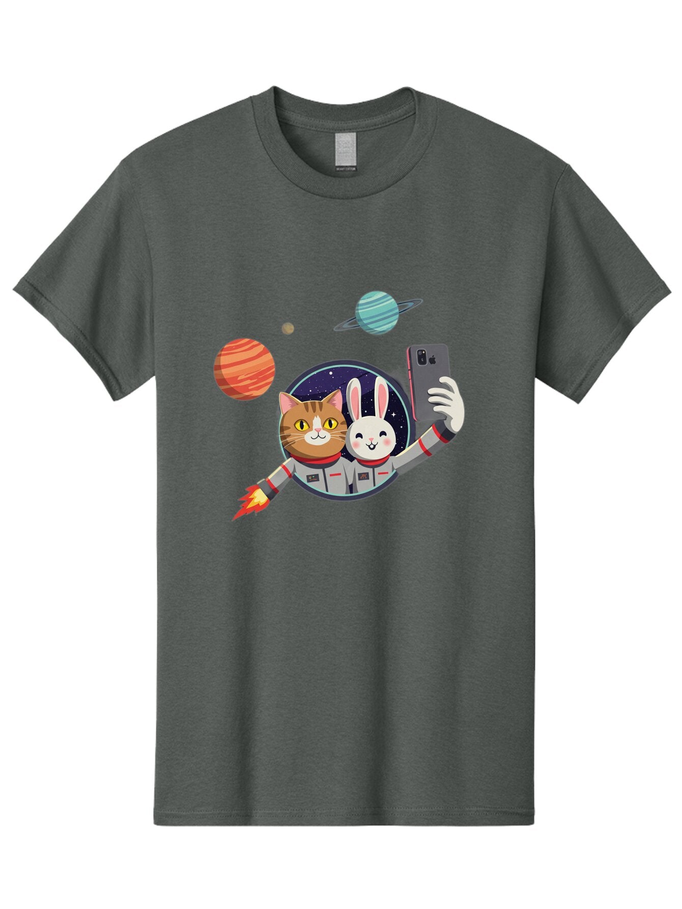 Cat-And-Rabbit-In-Space Men'S Graphic Tee, 100% Cotton, Comfortable Casual Summer Wear, Machine Washable, Vintage Camera, Old Camera, Antique Camera, Black Camera, Classic Photography, Photography Equipment, Nostalgic Device, Film Camera, Baq456 13