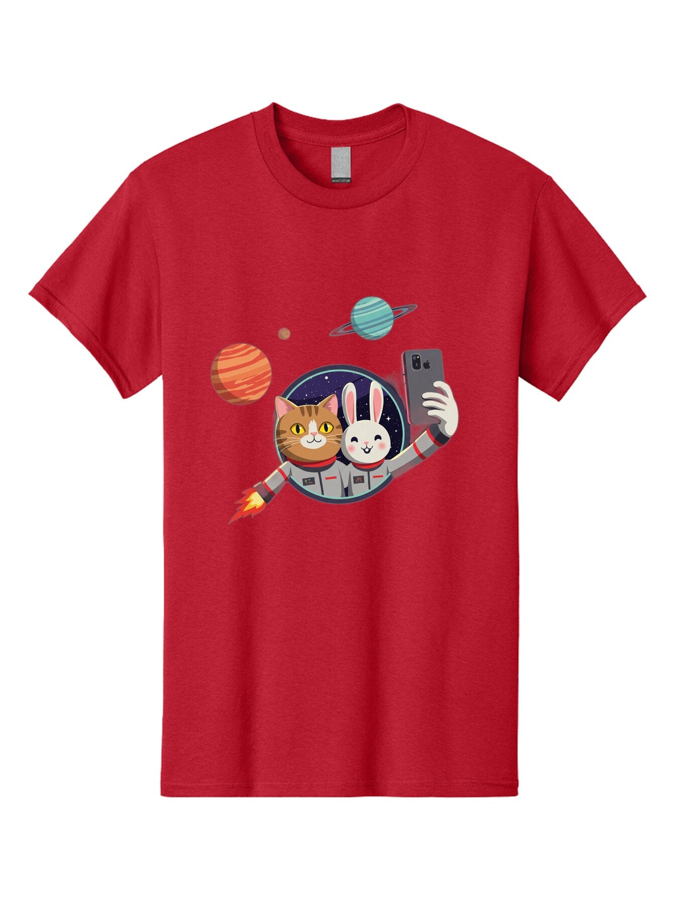 Cat-And-Rabbit-In-Space Men'S Graphic Tee, 100% Cotton, Comfortable Casual Summer Wear, Machine Washable, Vintage Camera, Old Camera, Antique Camera, Black Camera, Classic Photography, Photography Equipment, Nostalgic Device, Film Camera, Baq456 7