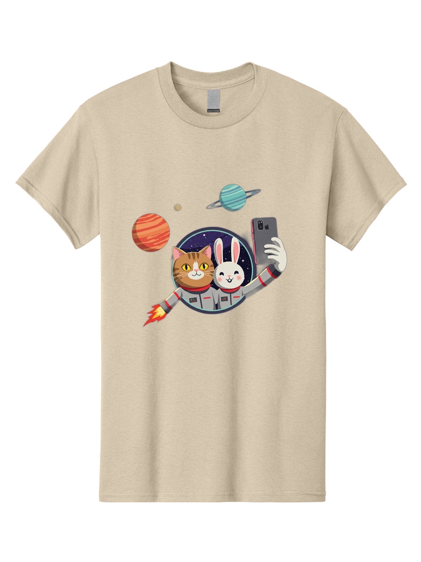 Cat-And-Rabbit-In-Space Men'S Graphic Tee, 100% Cotton, Comfortable Casual Summer Wear, Machine Washable, Vintage Camera, Old Camera, Antique Camera, Black Camera, Classic Photography, Photography Equipment, Nostalgic Device, Film Camera, Baq456 3