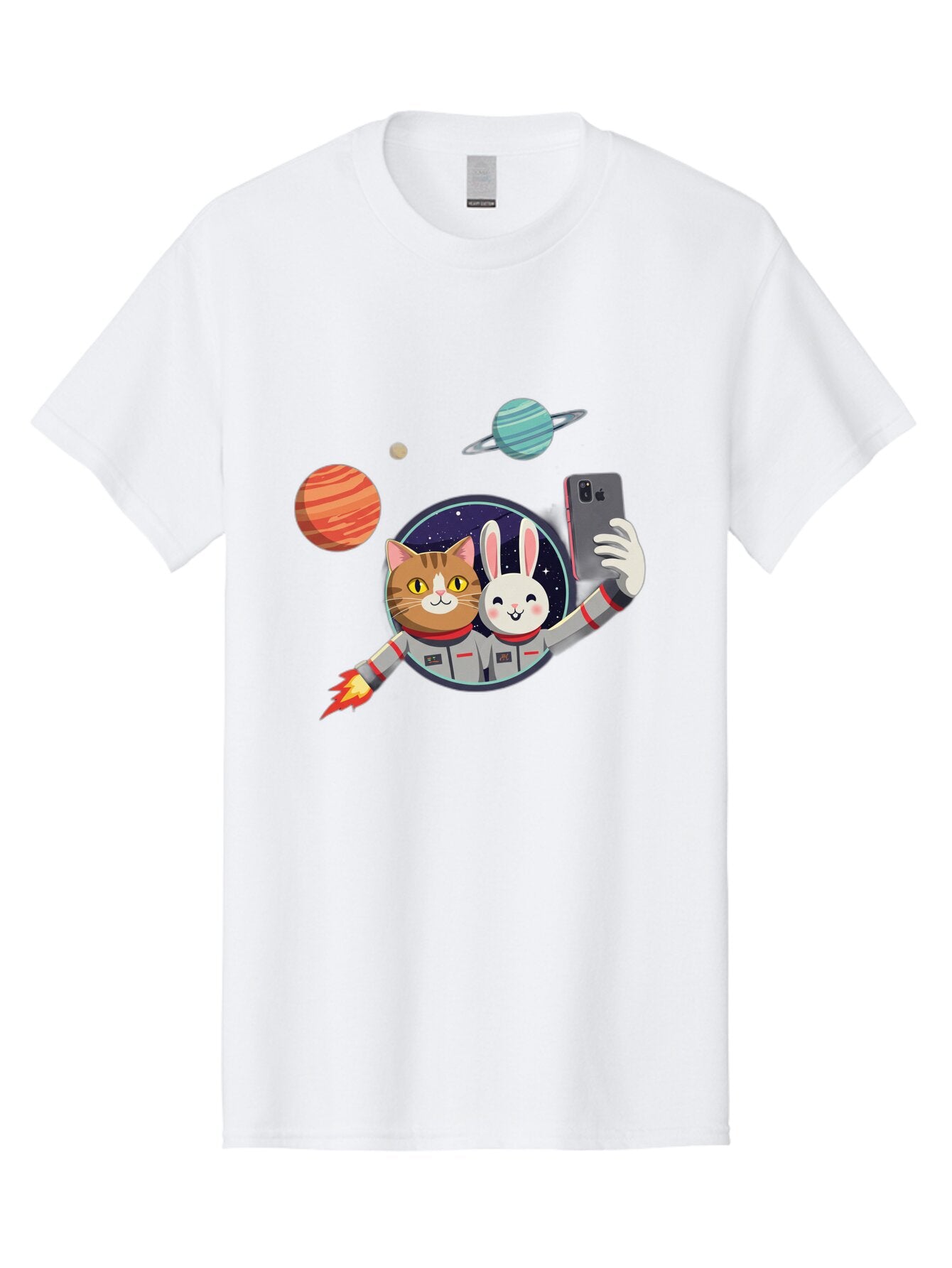 Cat-And-Rabbit-In-Space Men'S Graphic Tee, 100% Cotton, Comfortable Casual Summer Wear, Machine Washable, Vintage Camera, Old Camera, Antique Camera, Black Camera, Classic Photography, Photography Equipment, Nostalgic Device, Film Camera, Baq456 12