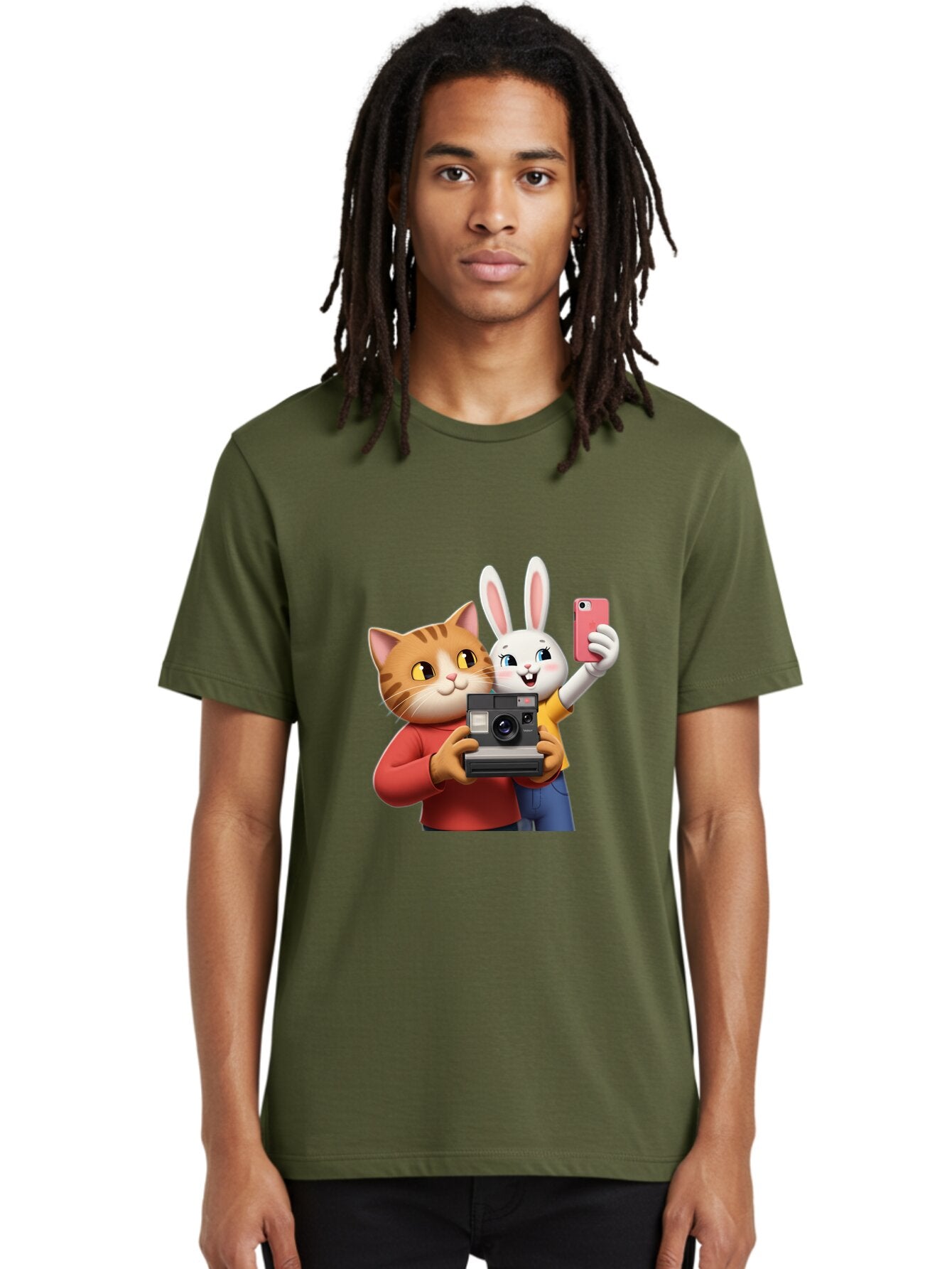 Cat-And-Rabbit Men'S Graphic Tee, 100% Cotton, Comfortable Casual Summer Wear, Machine Washable, Vintage Camera, Old Camera, Antique Camera, Black Camera, Classic Photography, Photography Equipment, Nostalgic Device, Film Camera, Camera Art Baq458 20