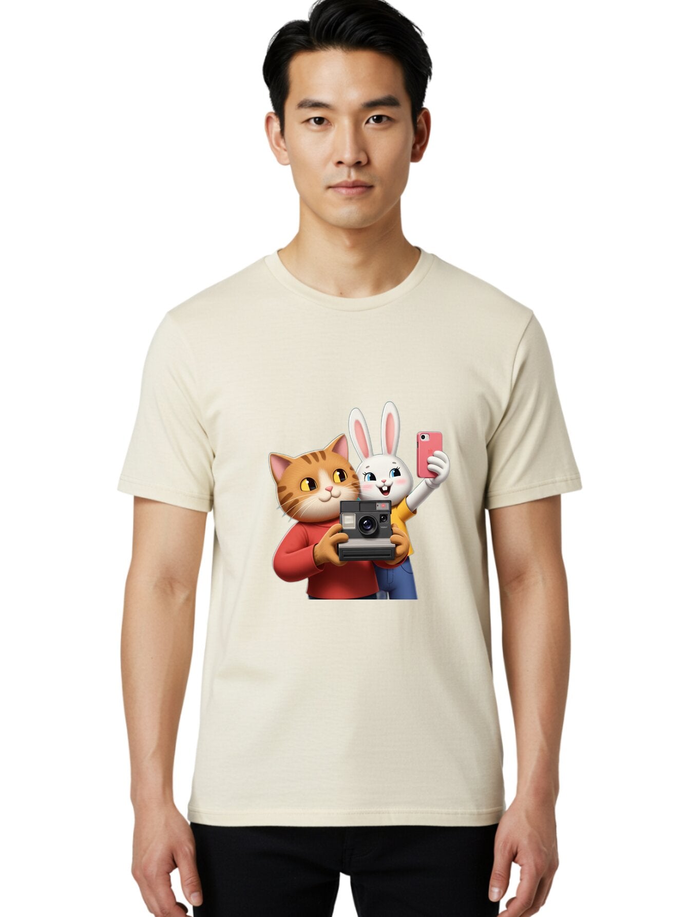 Cat-And-Rabbit Men'S Graphic Tee, 100% Cotton, Comfortable Casual Summer Wear, Machine Washable, Vintage Camera, Old Camera, Antique Camera, Black Camera, Classic Photography, Photography Equipment, Nostalgic Device, Film Camera, Camera Art Baq458 18
