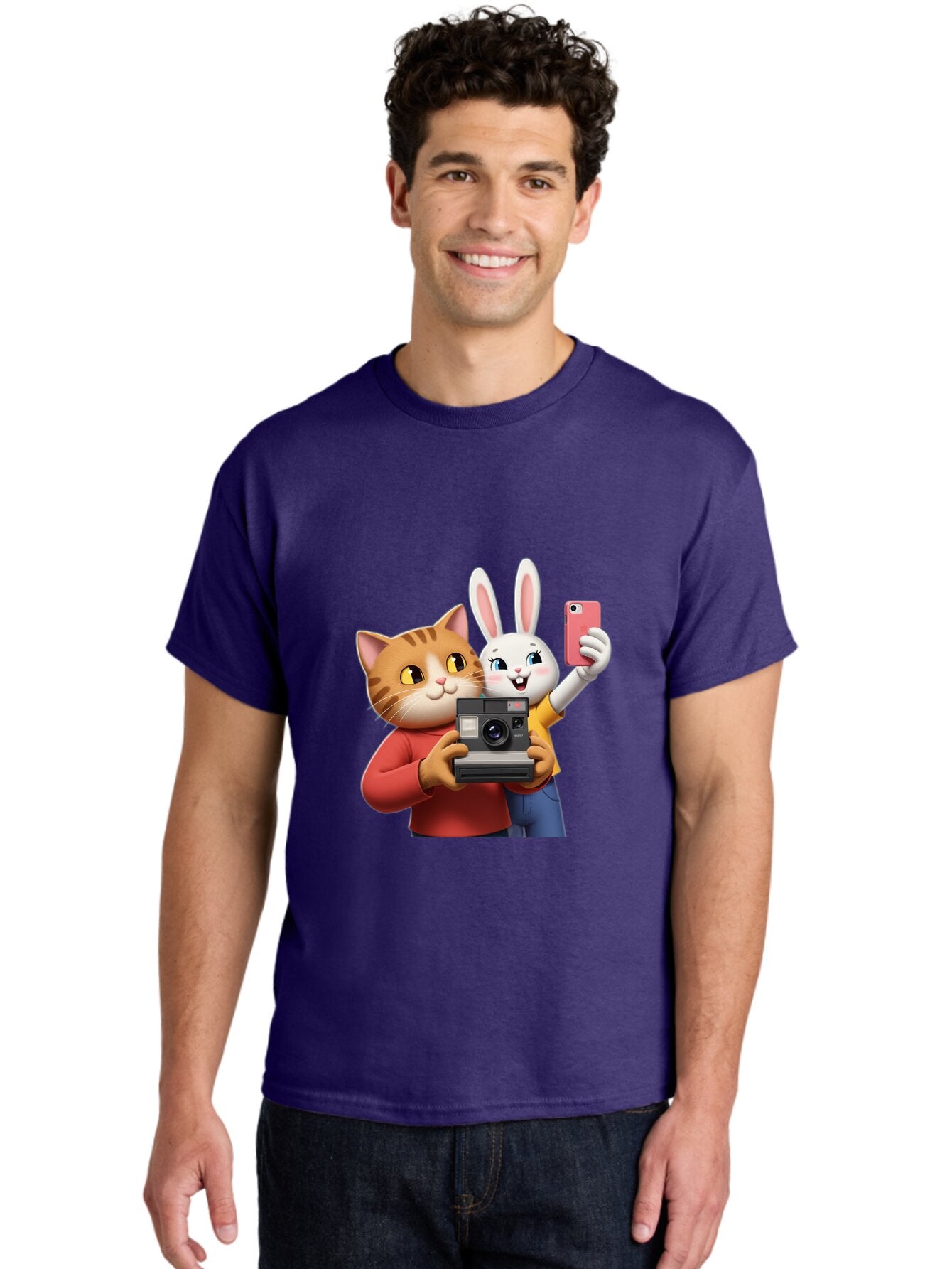Cat-And-Rabbit Men'S Graphic Tee, 100% Cotton, Comfortable Casual Summer Wear, Machine Washable, Vintage Camera, Old Camera, Antique Camera, Black Camera, Classic Photography, Photography Equipment, Nostalgic Device, Film Camera, Camera Art Baq458 27