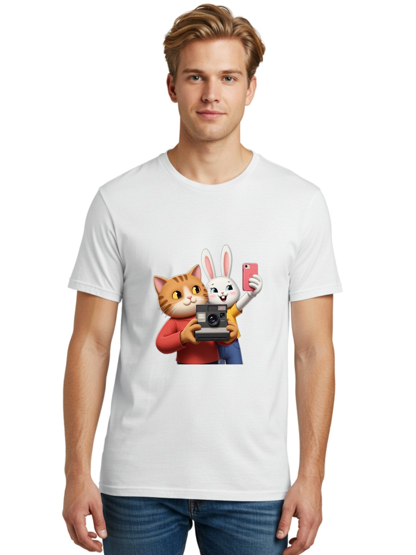 Cat-And-Rabbit Men'S Graphic Tee, 100% Cotton, Comfortable Casual Summer Wear, Machine Washable, Vintage Camera, Old Camera, Antique Camera, Black Camera, Classic Photography, Photography Equipment, Nostalgic Device, Film Camera, Camera Art Baq458 30