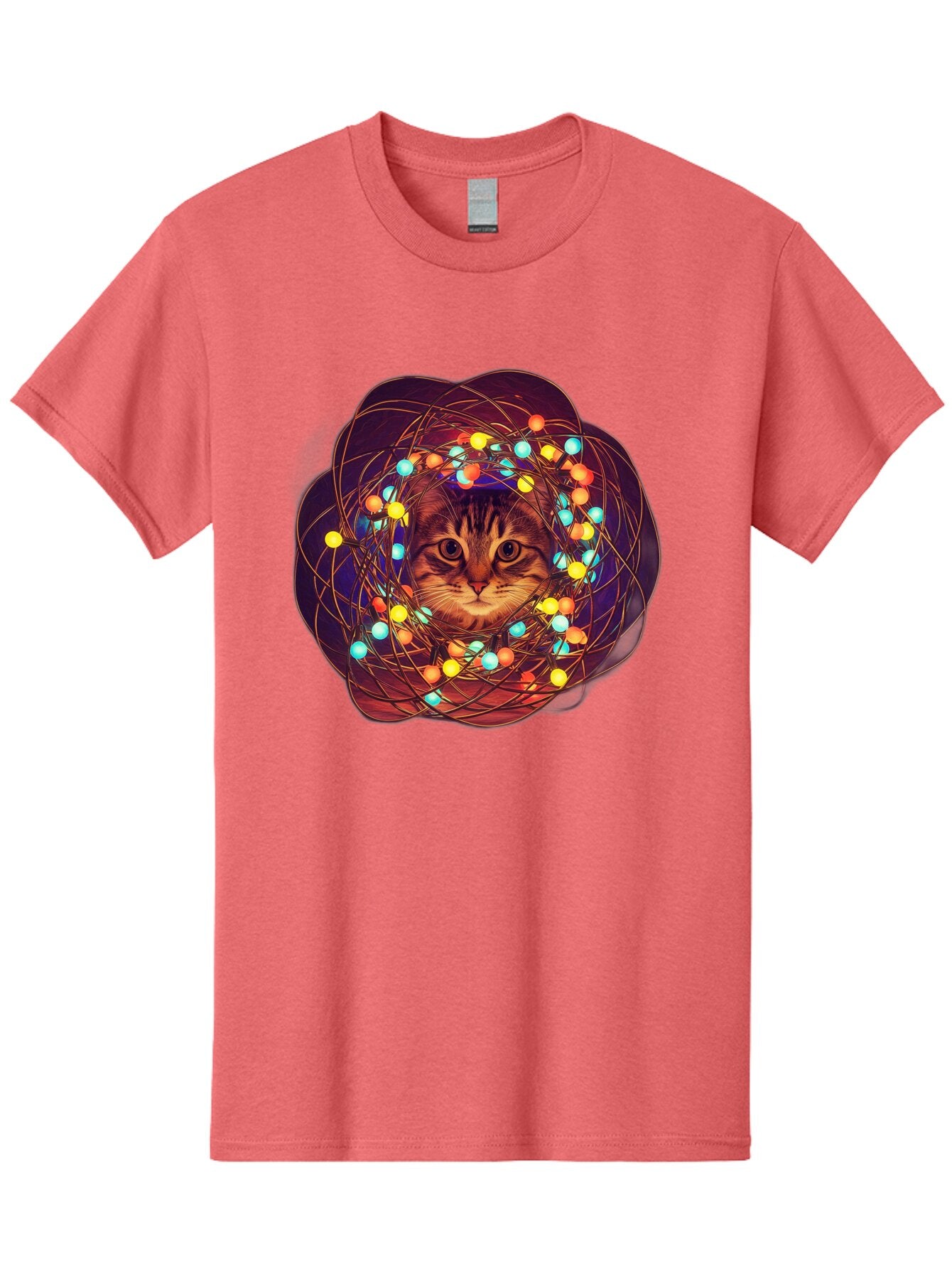 Cat-Entangled-In-Christmas-Lights Men'S Graphic Tee, 100% Cotton, Comfortable Casual Summer Wear, Machine Washable, Vintage Camera, Old Camera, Antique Camera, Black Camera, Classic Photography, Photography Equipment, Nostalgic Device, Baq460