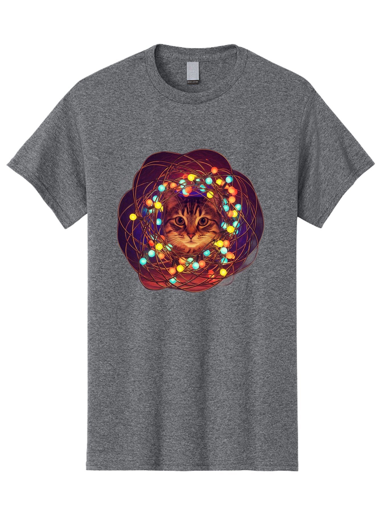 Cat-Entangled-In-Christmas-Lights Men'S Graphic Tee, 100% Cotton, Comfortable Casual Summer Wear, Machine Washable, Vintage Camera, Old Camera, Antique Camera, Black Camera, Classic Photography, Photography Equipment, Nostalgic Device, Baq460 14