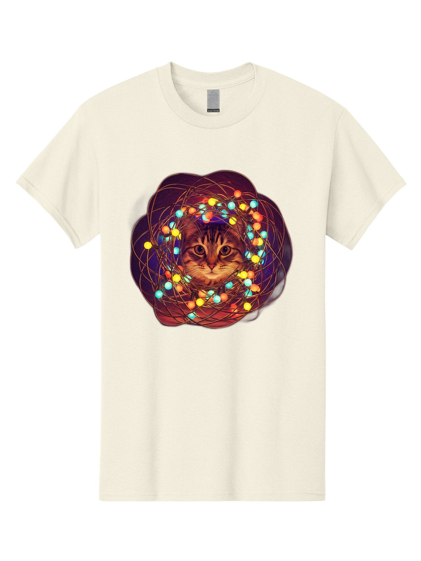 Cat-Entangled-In-Christmas-Lights Men'S Graphic Tee, 100% Cotton, Comfortable Casual Summer Wear, Machine Washable, Vintage Camera, Old Camera, Antique Camera, Black Camera, Classic Photography, Photography Equipment, Nostalgic Device, Baq460 15