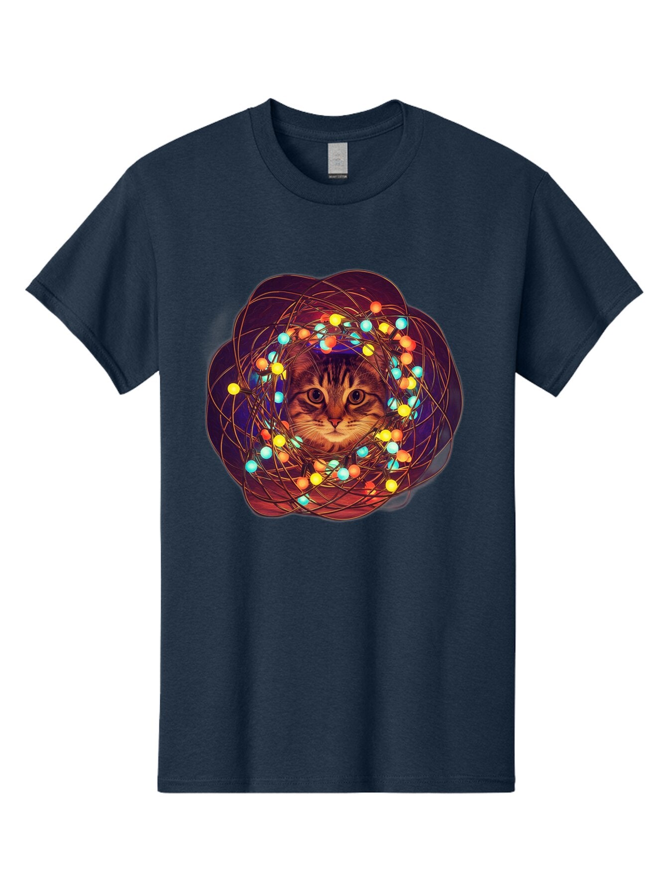 Cat-Entangled-In-Christmas-Lights Men'S Graphic Tee, 100% Cotton, Comfortable Casual Summer Wear, Machine Washable, Vintage Camera, Old Camera, Antique Camera, Black Camera, Classic Photography, Photography Equipment, Nostalgic Device, Baq460 13
