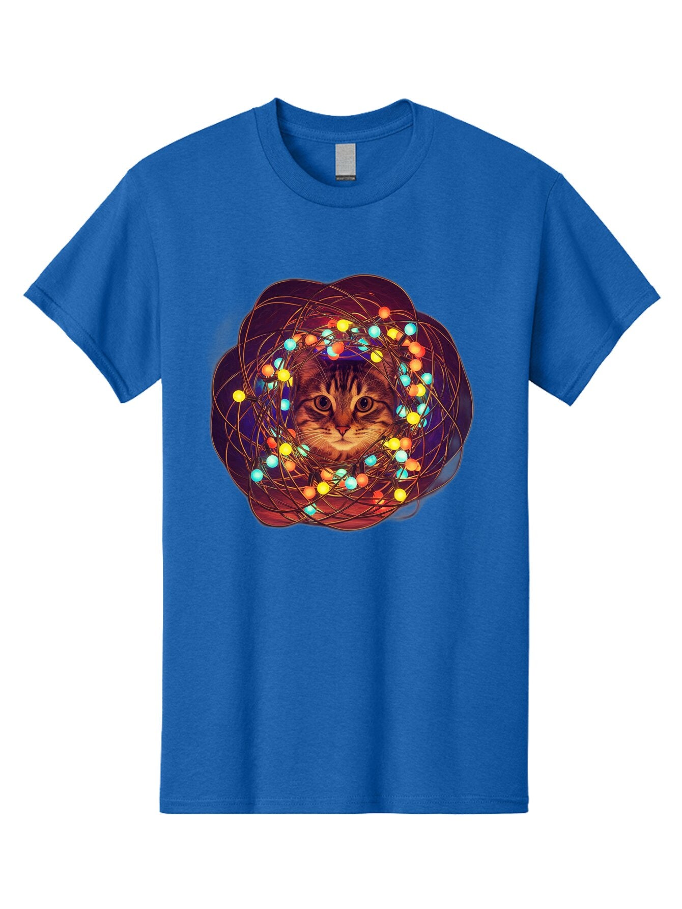 Cat-Entangled-In-Christmas-Lights Men'S Graphic Tee, 100% Cotton, Comfortable Casual Summer Wear, Machine Washable, Vintage Camera, Old Camera, Antique Camera, Black Camera, Classic Photography, Photography Equipment, Nostalgic Device, Baq460