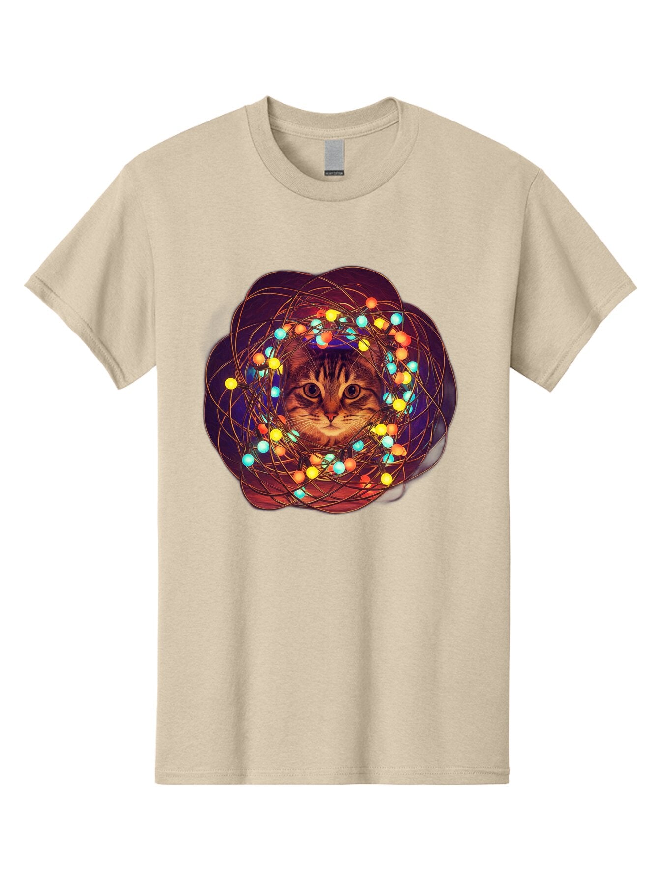 Cat-Entangled-In-Christmas-Lights Men'S Graphic Tee, 100% Cotton, Comfortable Casual Summer Wear, Machine Washable, Vintage Camera, Old Camera, Antique Camera, Black Camera, Classic Photography, Photography Equipment, Nostalgic Device, Baq460 6