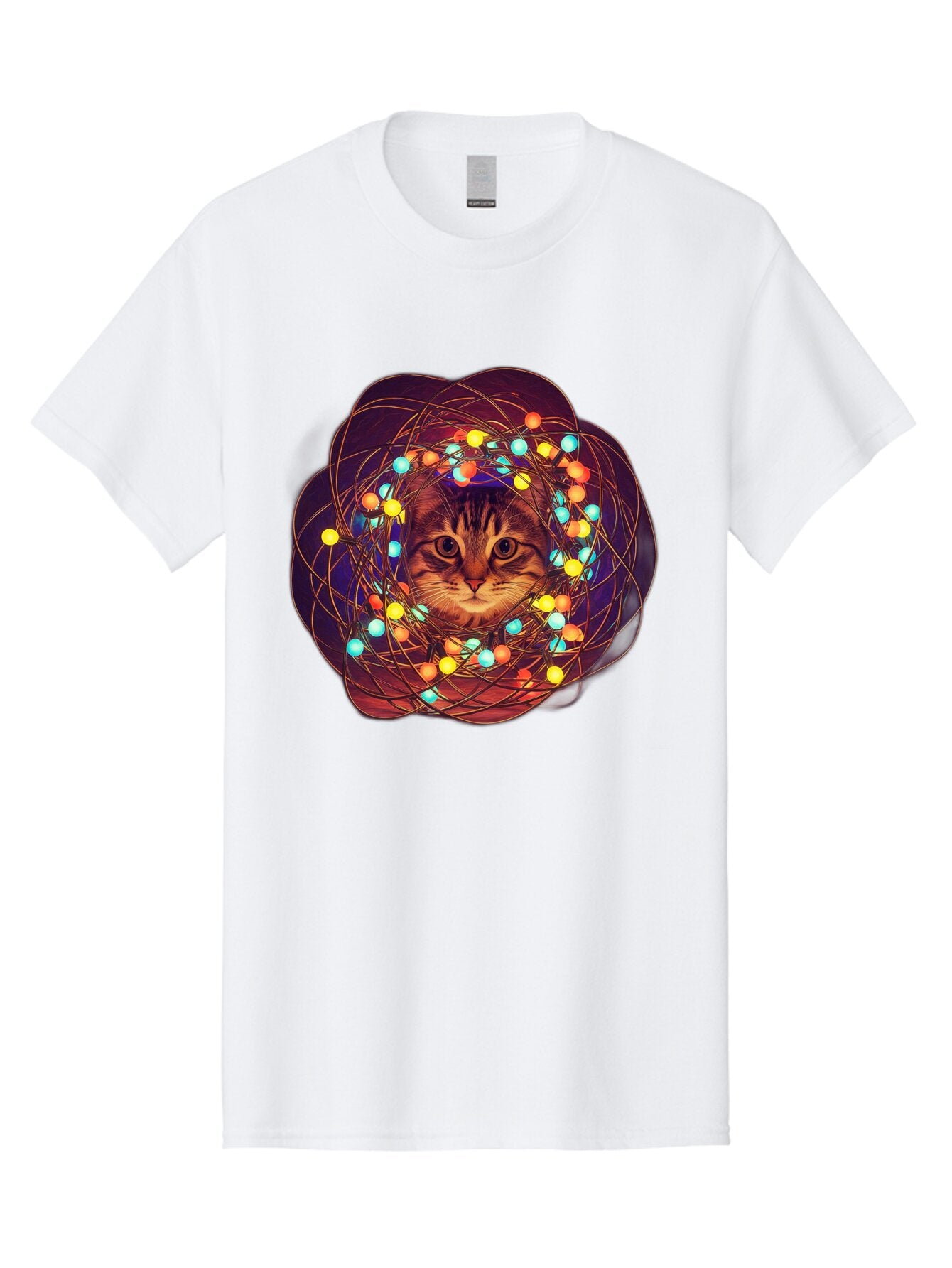 Cat-Entangled-In-Christmas-Lights Men'S Graphic Tee, 100% Cotton, Comfortable Casual Summer Wear, Machine Washable, Vintage Camera, Old Camera, Antique Camera, Black Camera, Classic Photography, Photography Equipment, Nostalgic Device, Baq460 9