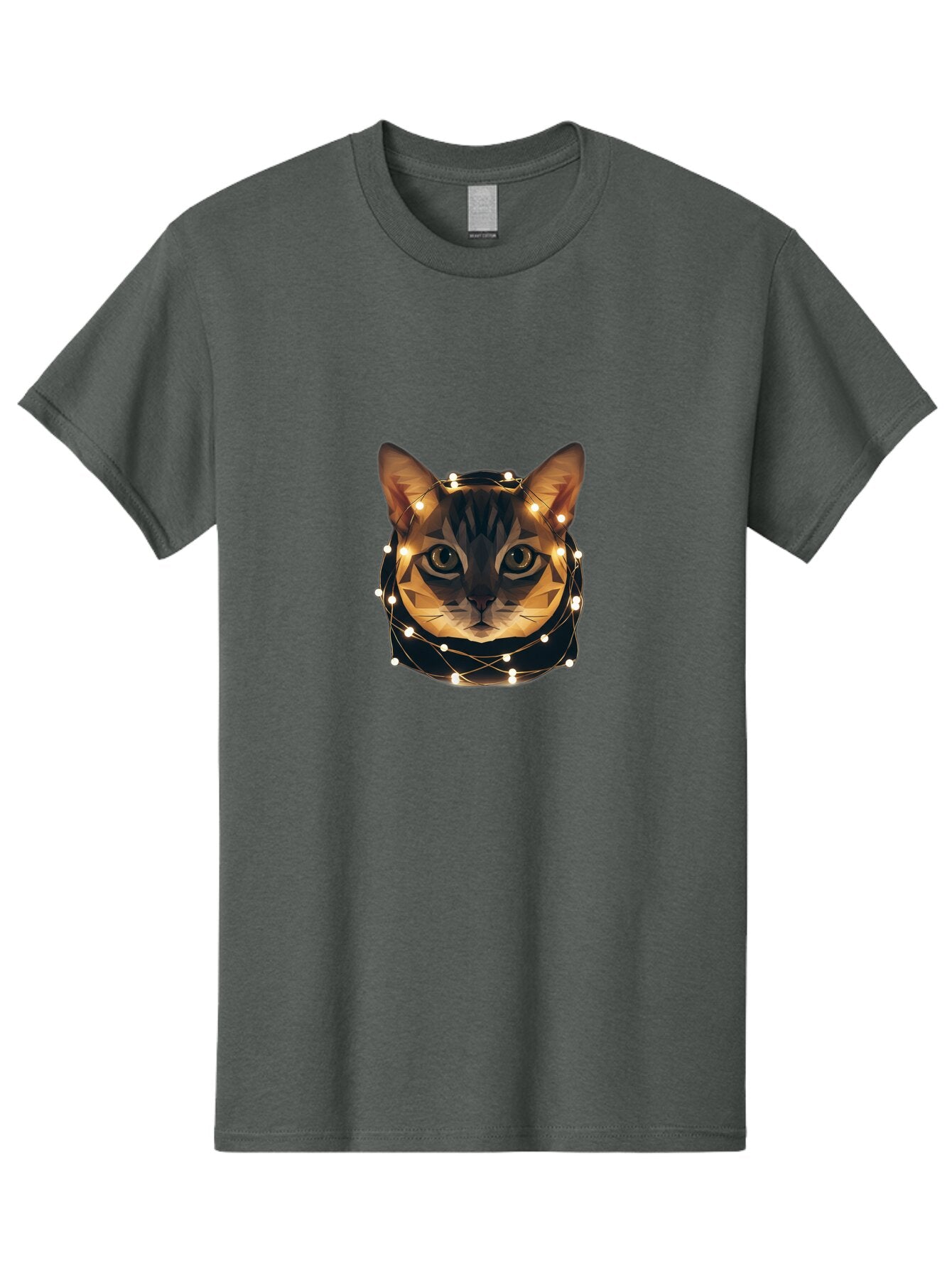Cat-Face-With-Fairy-Lights Men'S Graphic Tee, 100% Cotton, Comfortable Casual Summer Wear, Machine Washable, Vintage Camera, Old Camera, Antique Camera, Black Camera, Classic Photography, Photography Equipment, Nostalgic Device, Film Camera, Baq461 5