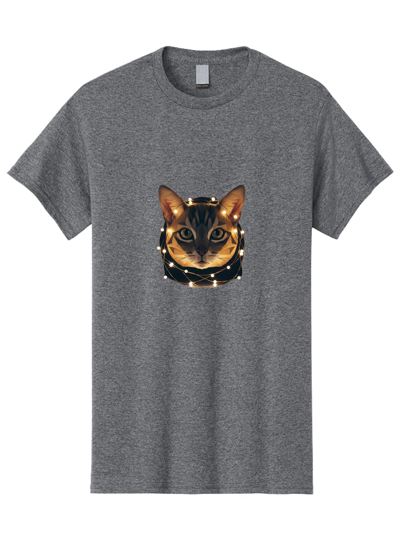 Cat-Face-With-Fairy-Lights Men'S Graphic Tee, 100% Cotton, Comfortable Casual Summer Wear, Machine Washable, Vintage Camera, Old Camera, Antique Camera, Black Camera, Classic Photography, Photography Equipment, Nostalgic Device, Film Camera, Baq461 11
