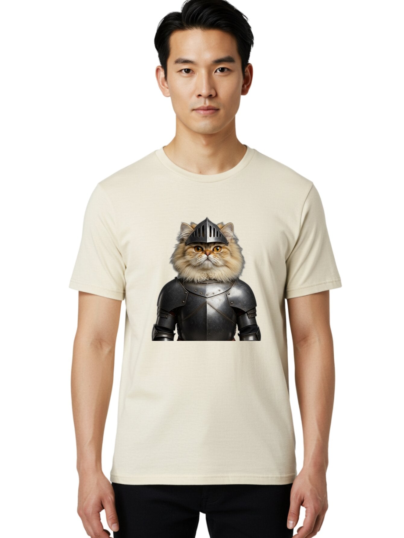 Cat-In-Armor-1 Men'S Graphic Tee, 100% Cotton, Comfortable Casual Summer Wear, Machine Washable, Vintage Camera, Old Camera, Antique Camera, Black Camera, Classic Photography, Photography Equipment, Nostalgic Device, Film Camera, Camera Art Baq464 25