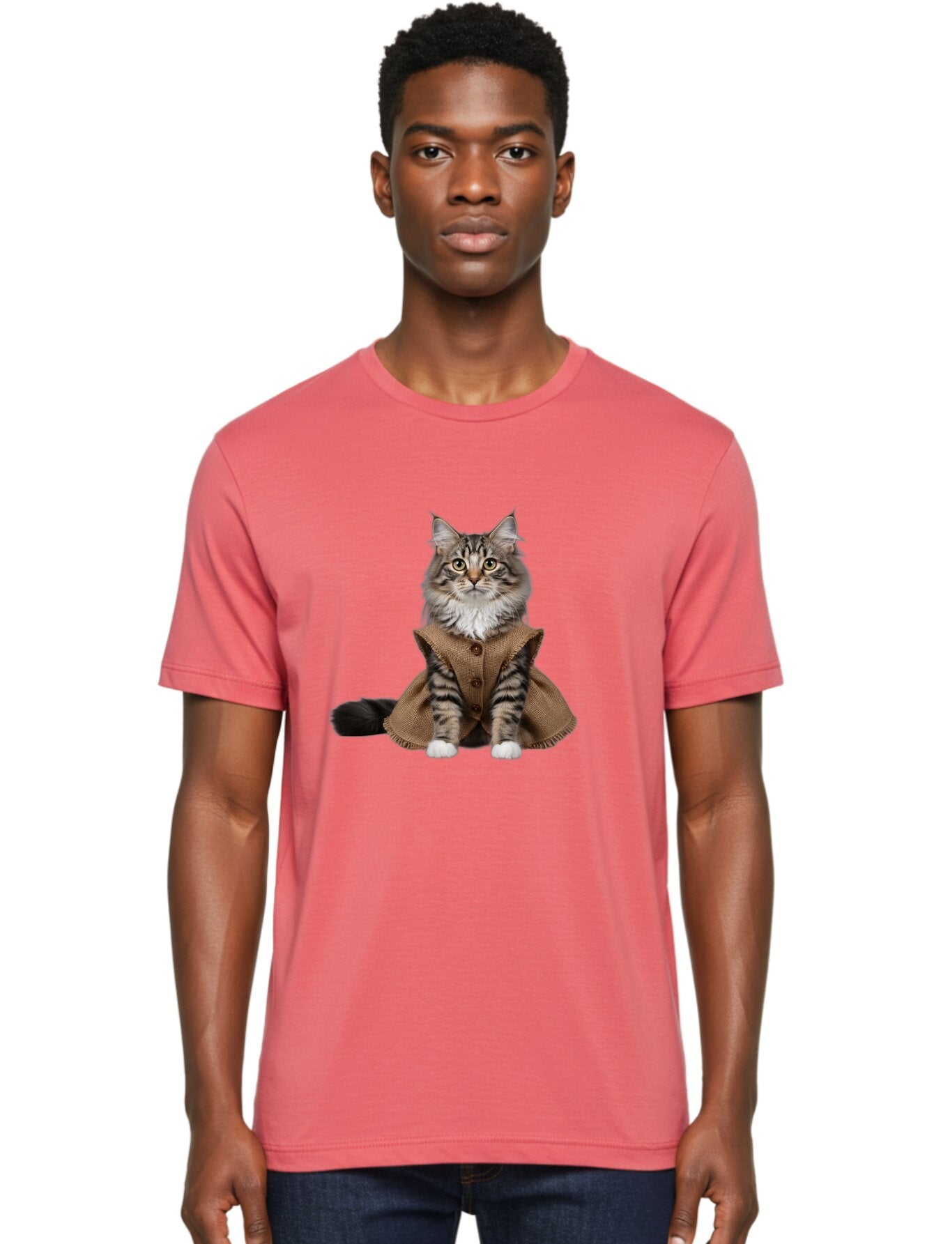 Cat-In-Brown-Vest-Sitting Men'S Graphic Tee, 100% Cotton, Comfortable Casual Summer Wear, Machine Washable, Vintage Camera, Old Camera, Antique Camera, Black Camera, Classic Photography, Photography Equipment, Nostalgic Device, Film Camera, Baq467 24
