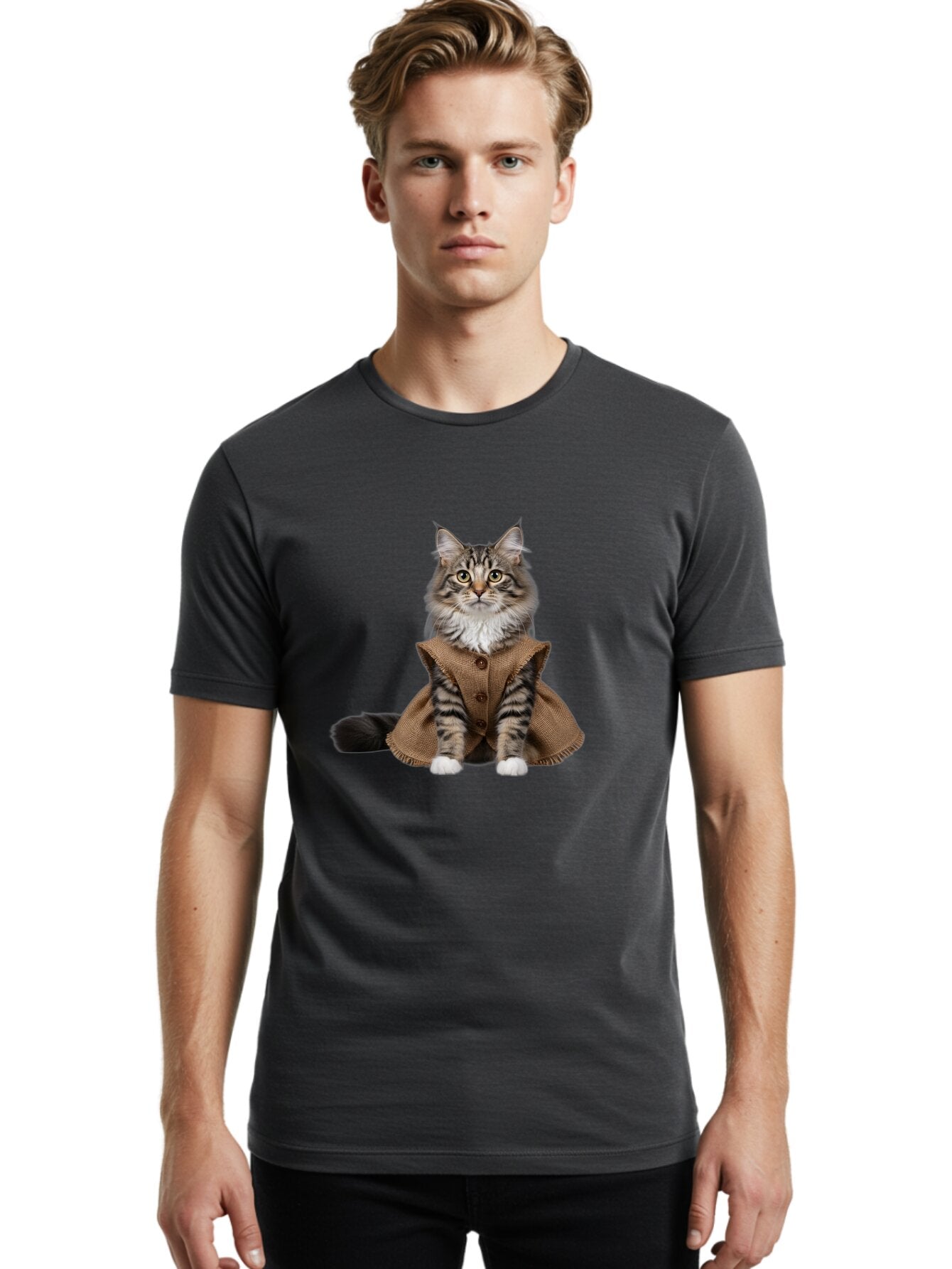 Cat-In-Brown-Vest-Sitting Men'S Graphic Tee, 100% Cotton, Comfortable Casual Summer Wear, Machine Washable, Vintage Camera, Old Camera, Antique Camera, Black Camera, Classic Photography, Photography Equipment, Nostalgic Device, Film Camera, Baq467 26