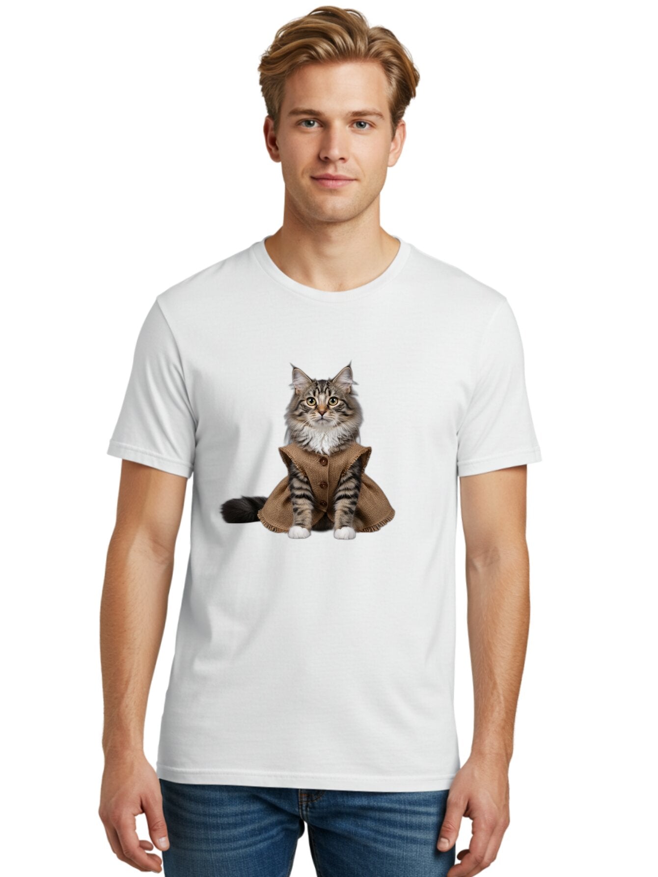 Cat-In-Brown-Vest-Sitting Men'S Graphic Tee, 100% Cotton, Comfortable Casual Summer Wear, Machine Washable, Vintage Camera, Old Camera, Antique Camera, Black Camera, Classic Photography, Photography Equipment, Nostalgic Device, Film Camera, Baq467 22