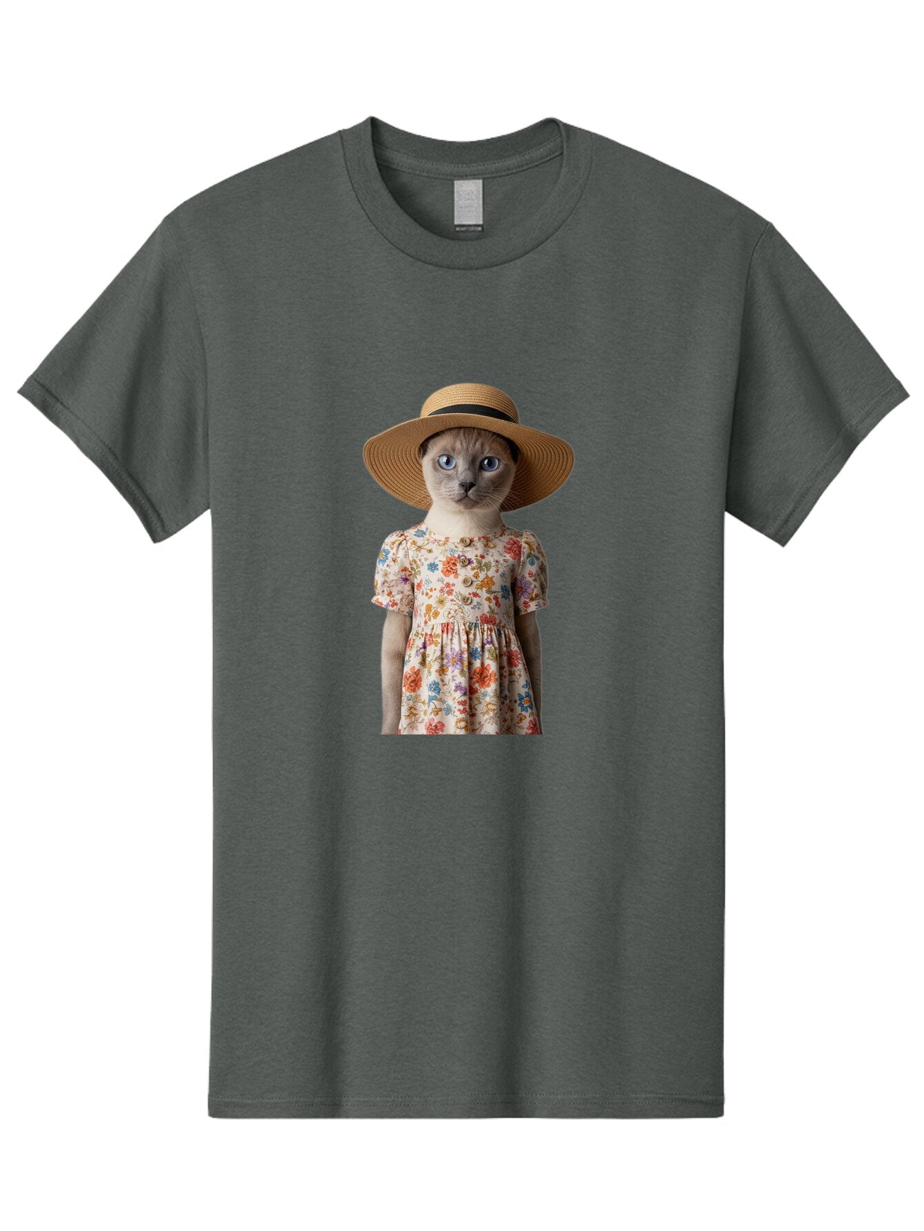 Cat-In-Floral-Dress Men'S Graphic Tee, 100% Cotton, Comfortable Casual Summer Wear, Machine Washable, Vintage Camera, Old Camera, Antique Camera, Black Camera, Classic Photography, Photography Equipment, Nostalgic Device, Film Camera, Baq470 7