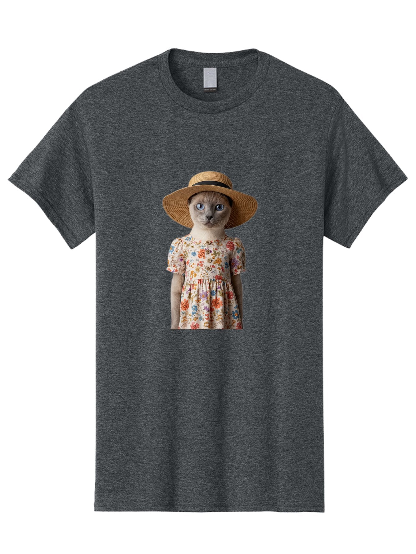 Cat-In-Floral-Dress Men'S Graphic Tee, 100% Cotton, Comfortable Casual Summer Wear, Machine Washable, Vintage Camera, Old Camera, Antique Camera, Black Camera, Classic Photography, Photography Equipment, Nostalgic Device, Film Camera, Baq470 8