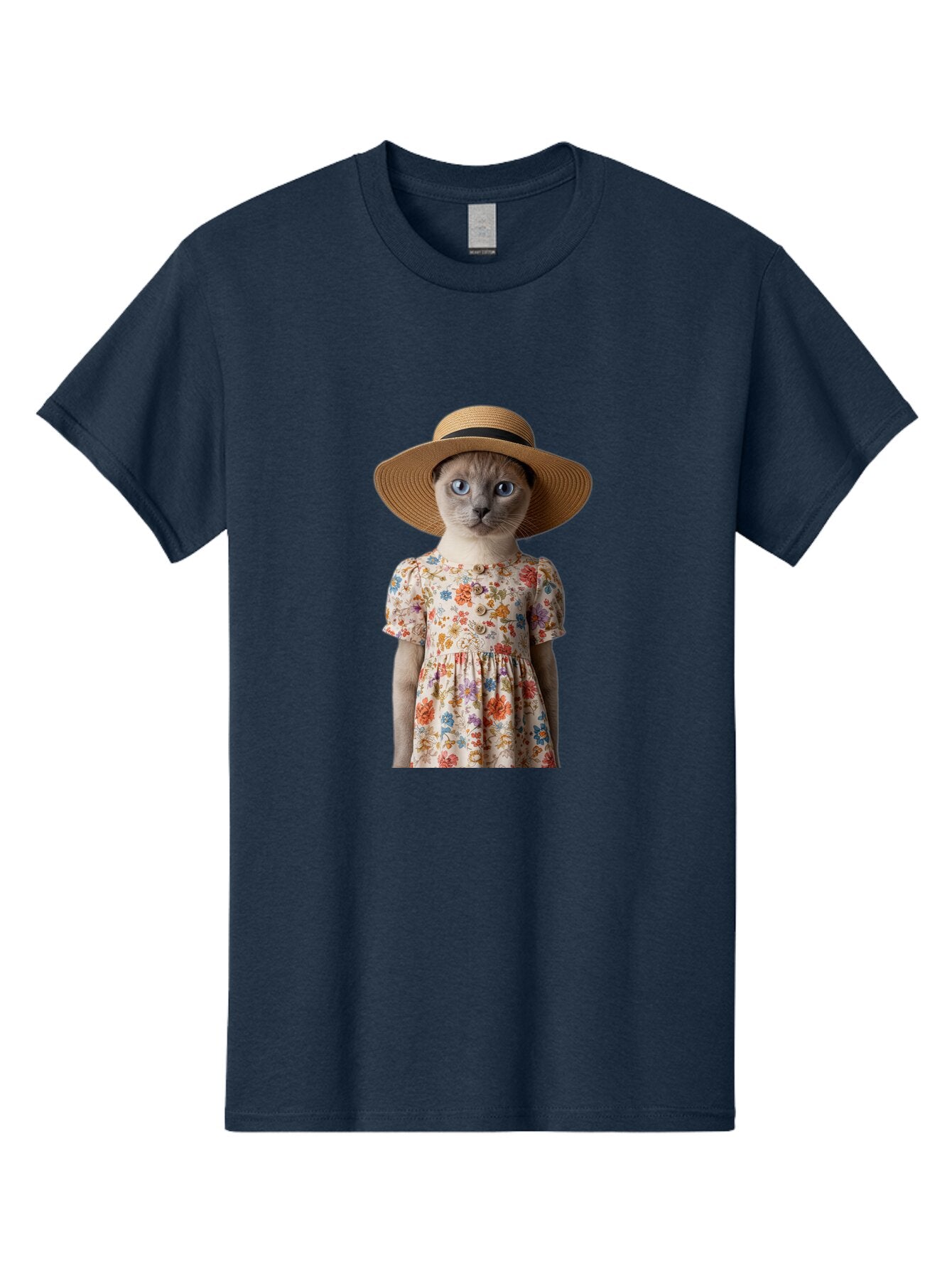 Cat-In-Floral-Dress Men'S Graphic Tee, 100% Cotton, Comfortable Casual Summer Wear, Machine Washable, Vintage Camera, Old Camera, Antique Camera, Black Camera, Classic Photography, Photography Equipment, Nostalgic Device, Film Camera, Baq470 3