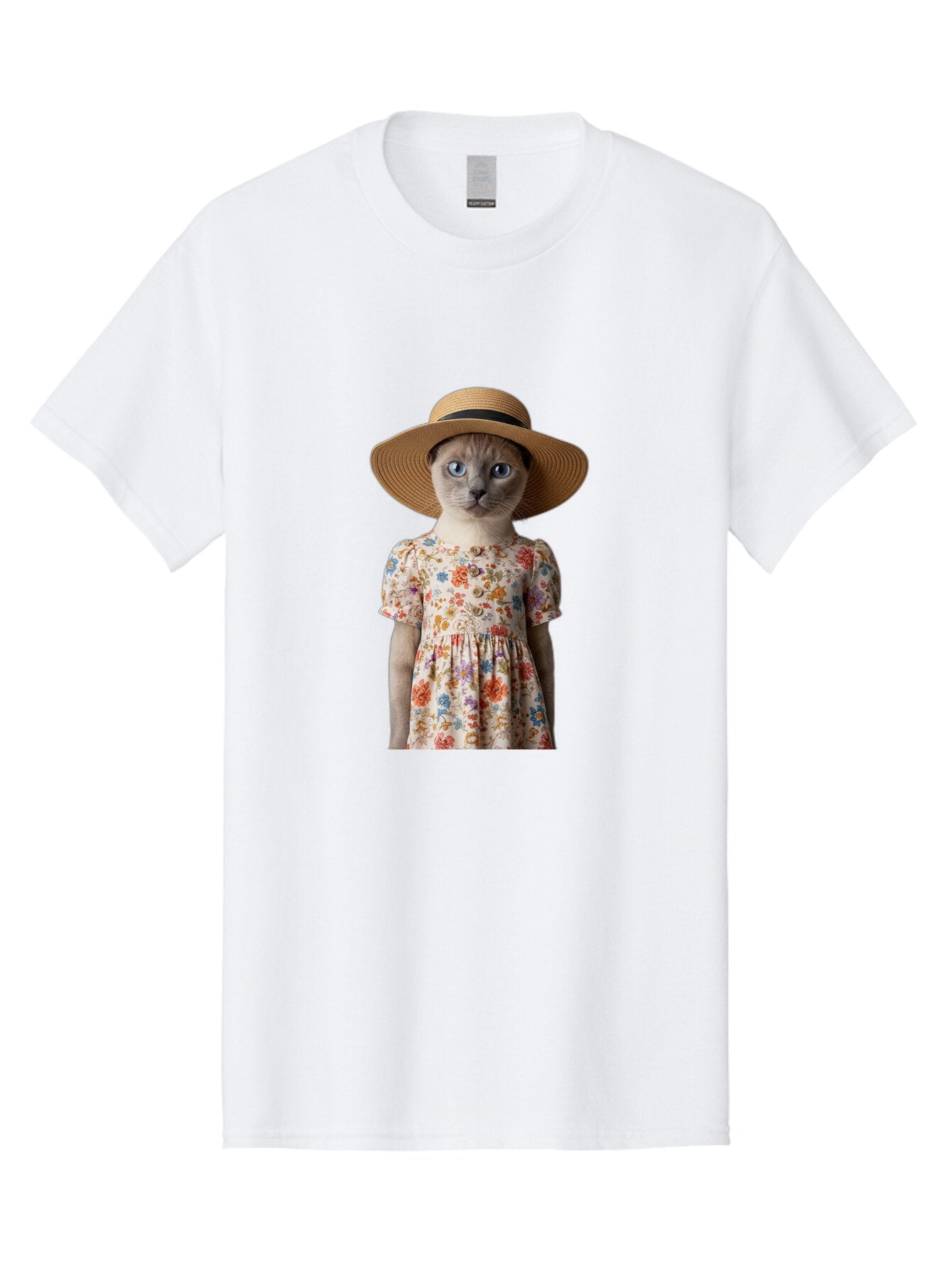 Cat-In-Floral-Dress Men'S Graphic Tee, 100% Cotton, Comfortable Casual Summer Wear, Machine Washable, Vintage Camera, Old Camera, Antique Camera, Black Camera, Classic Photography, Photography Equipment, Nostalgic Device, Film Camera, Baq470 15