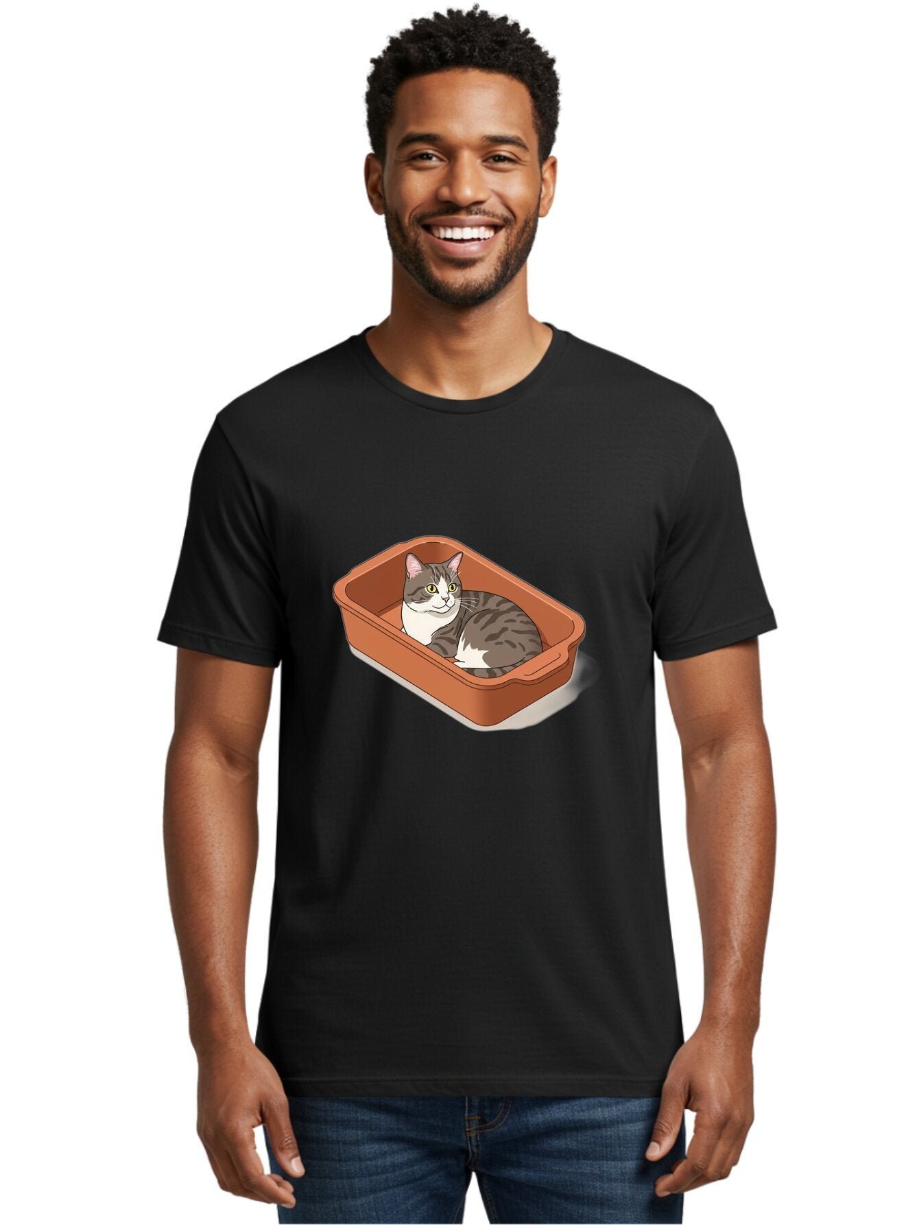 Cat-In-Litter-Box Men'S Graphic Tee, 100% Cotton, Comfortable Casual Summer Wear, Machine Washable, Vintage Camera, Old Camera, Antique Camera, Black Camera, Classic Photography, Photography Equipment, Nostalgic Device, Film Camera, Camera Art Baq471 26