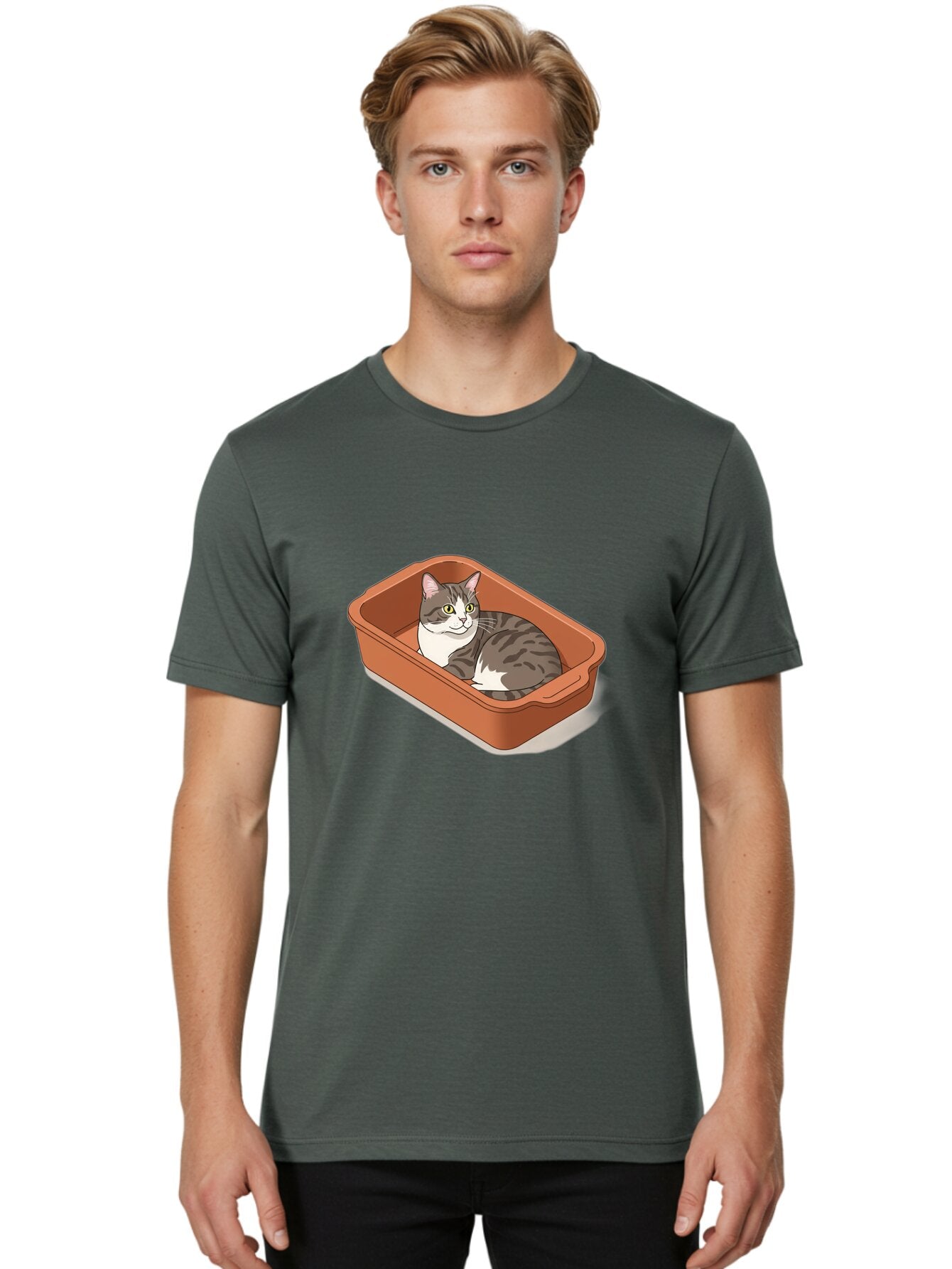 Cat-In-Litter-Box Men'S Graphic Tee, 100% Cotton, Comfortable Casual Summer Wear, Machine Washable, Vintage Camera, Old Camera, Antique Camera, Black Camera, Classic Photography, Photography Equipment, Nostalgic Device, Film Camera, Camera Art Baq471 18