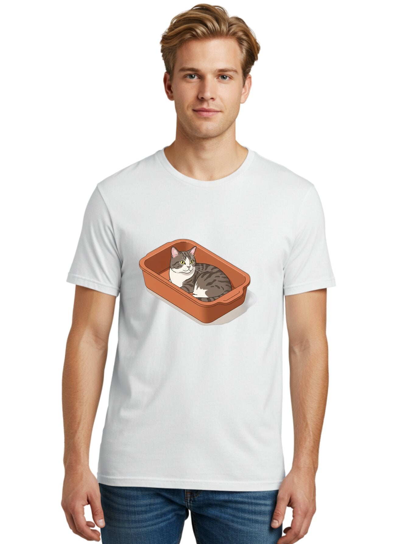 Cat-In-Litter-Box Men'S Graphic Tee, 100% Cotton, Comfortable Casual Summer Wear, Machine Washable, Vintage Camera, Old Camera, Antique Camera, Black Camera, Classic Photography, Photography Equipment, Nostalgic Device, Film Camera, Camera Art Baq471 28