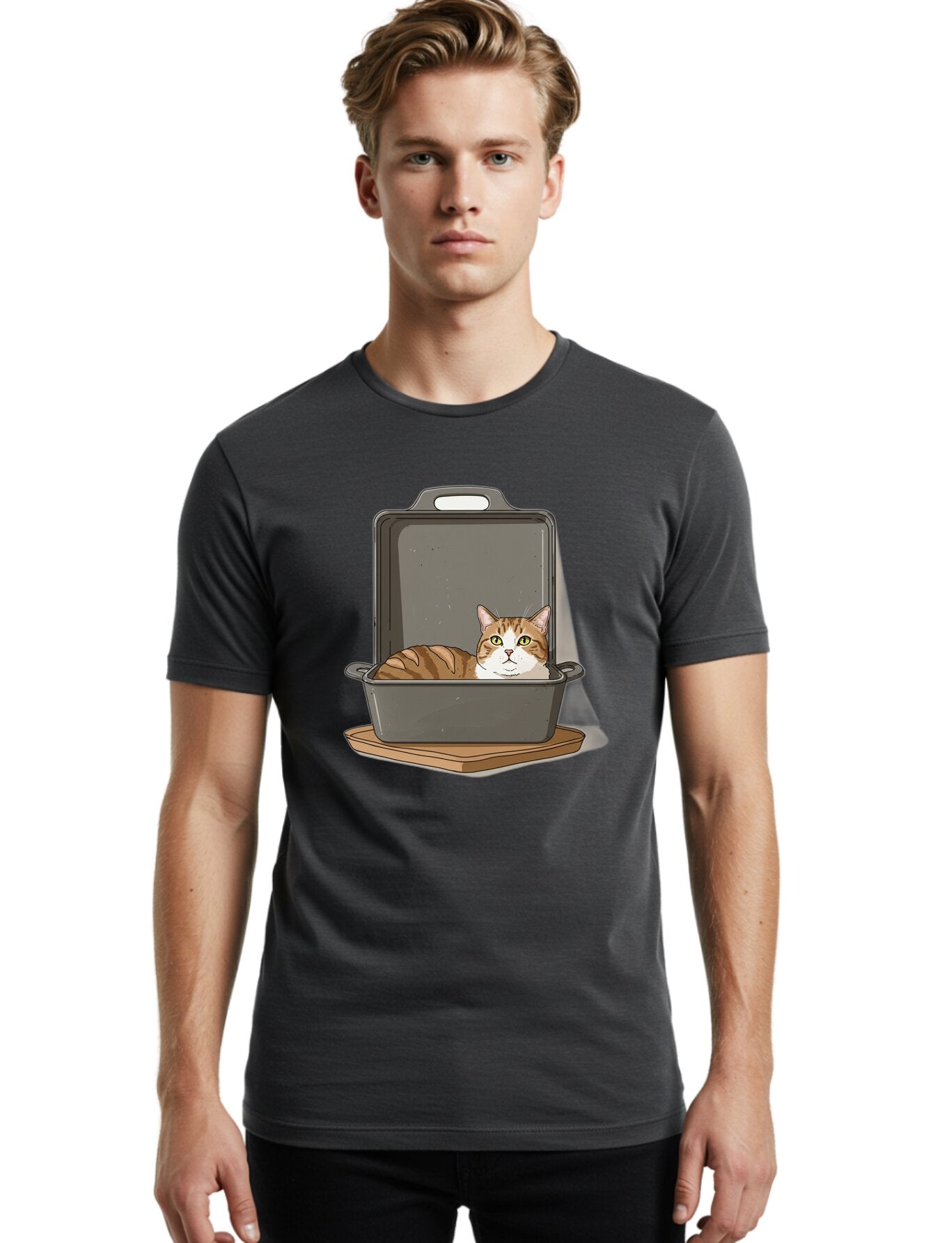Cat-In-Roasting-Pan Men'S Graphic Tee, 100% Cotton, Comfortable Casual Summer Wear, Machine Washable, Vintage Camera, Old Camera, Antique Camera, Black Camera, Classic Photography, Photography Equipment, Nostalgic Device, Film Camera, Baq472 21