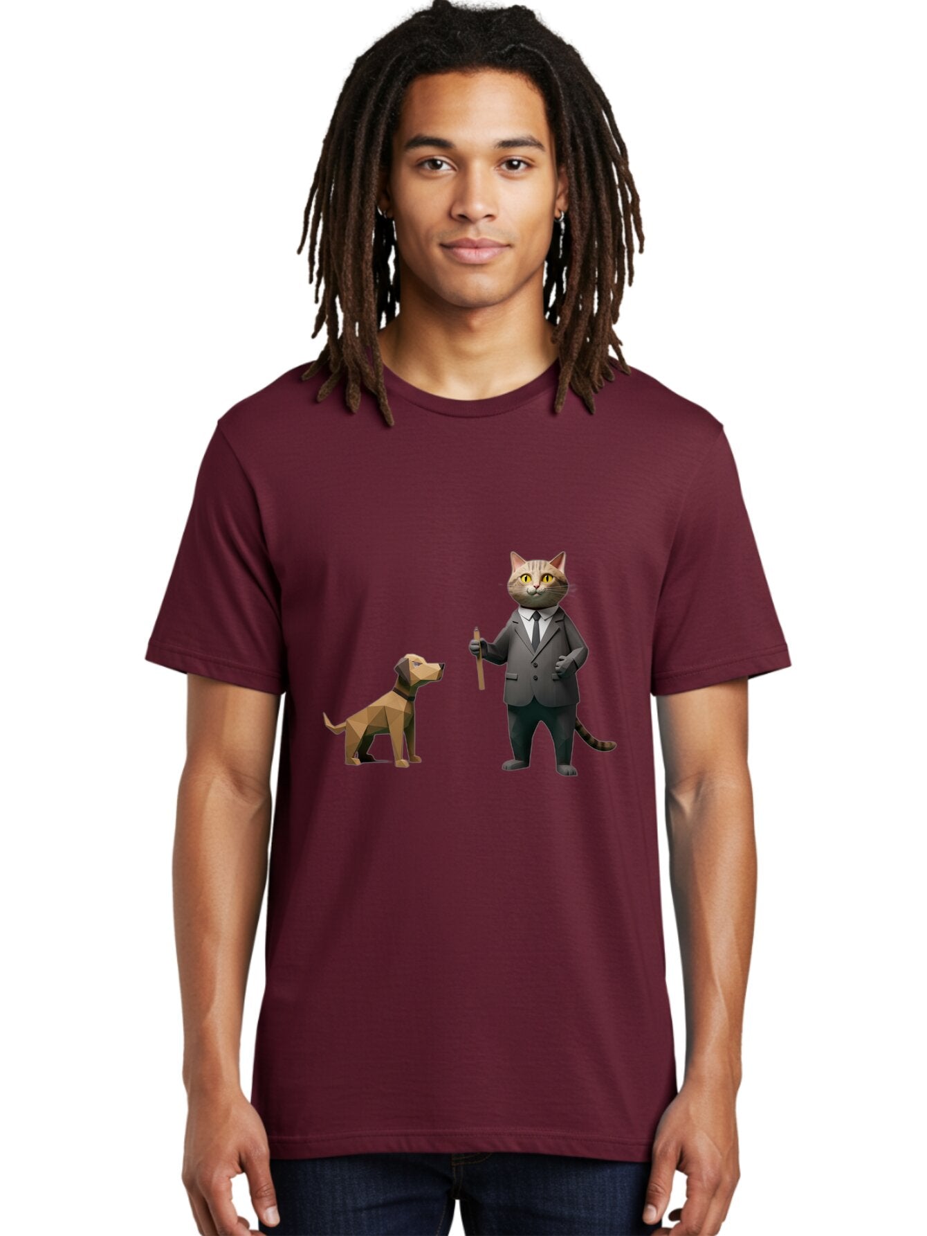 Cat-In-Suit-And-Dog Men'S Graphic Tee, 100% Cotton, Comfortable Casual Summer Wear, Machine Washable, Vintage Camera, Old Camera, Antique Camera, Black Camera, Classic Photography, Photography Equipment, Nostalgic Device, Film Camera, Baq474 30