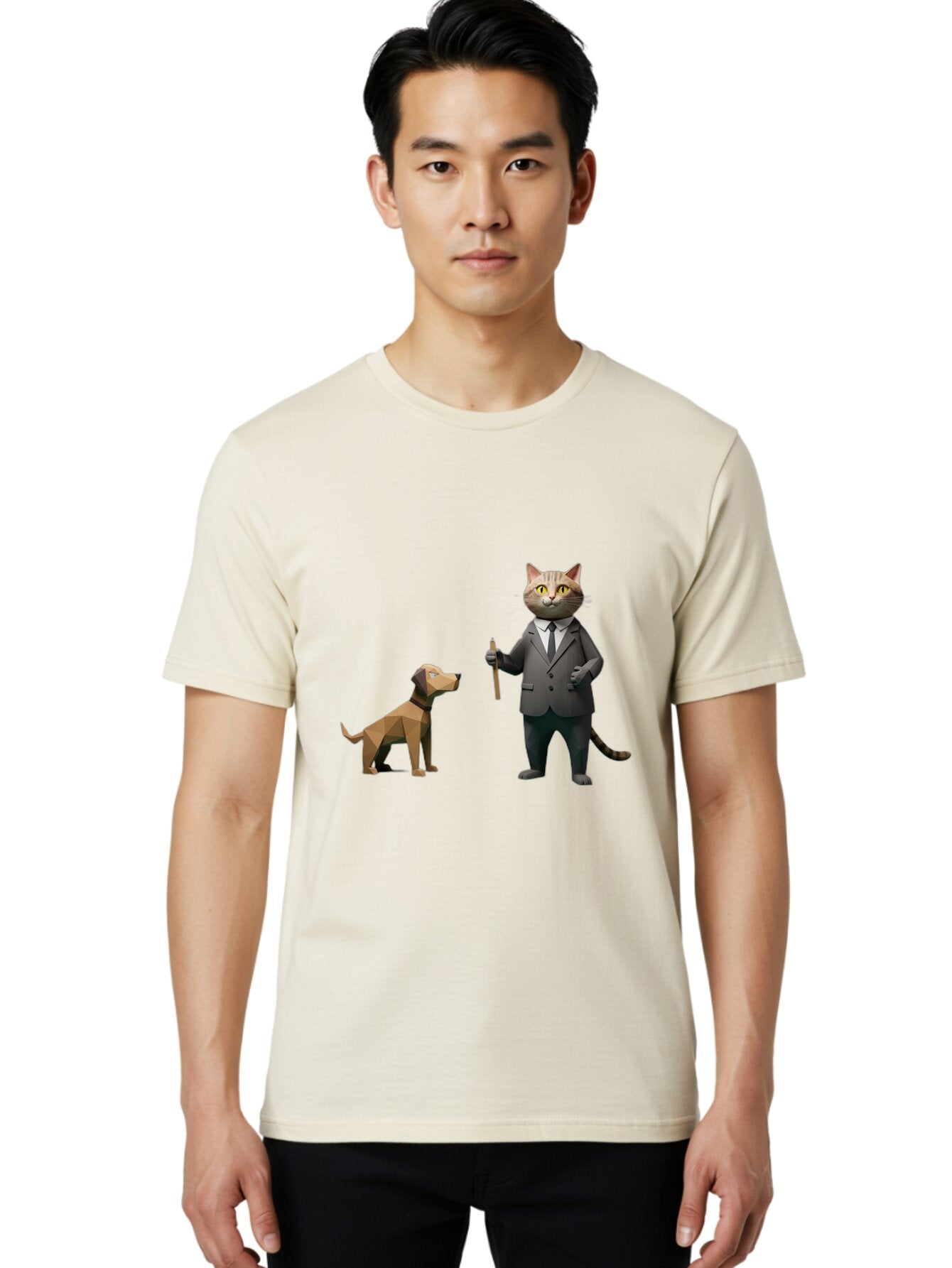 Cat-In-Suit-And-Dog Men'S Graphic Tee, 100% Cotton, Comfortable Casual Summer Wear, Machine Washable, Vintage Camera, Old Camera, Antique Camera, Black Camera, Classic Photography, Photography Equipment, Nostalgic Device, Film Camera, Baq474 17