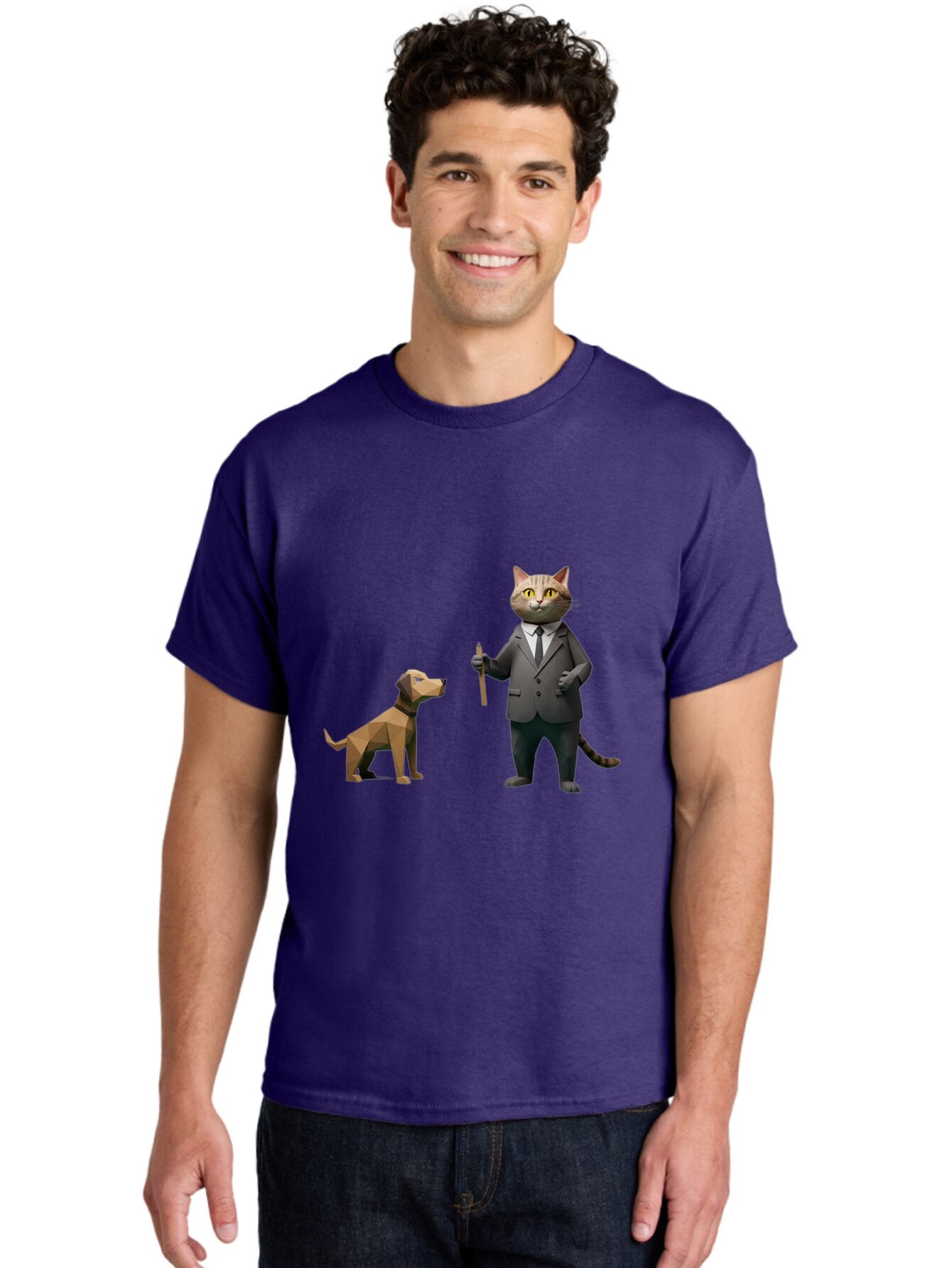 Cat-In-Suit-And-Dog Men'S Graphic Tee, 100% Cotton, Comfortable Casual Summer Wear, Machine Washable, Vintage Camera, Old Camera, Antique Camera, Black Camera, Classic Photography, Photography Equipment, Nostalgic Device, Film Camera, Baq474 24