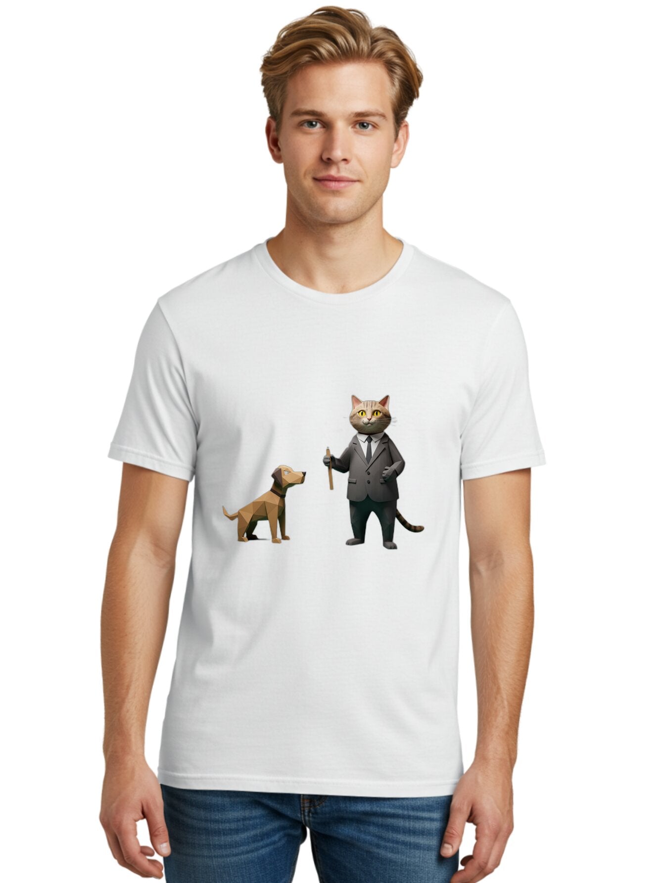 Cat-In-Suit-And-Dog Men'S Graphic Tee, 100% Cotton, Comfortable Casual Summer Wear, Machine Washable, Vintage Camera, Old Camera, Antique Camera, Black Camera, Classic Photography, Photography Equipment, Nostalgic Device, Film Camera, Baq474 16