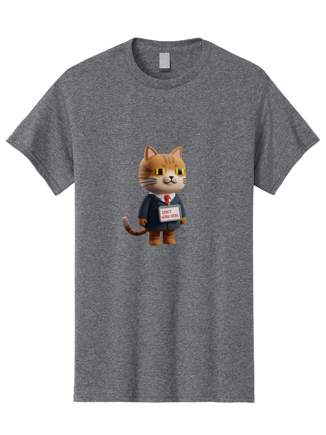 Cat-In-Suit-With-Don-T-Work-Here-Sign Men'S Graphic Tee, 100% Cotton, Comfortable Casual Summer Wear, Machine Washable, Vintage Camera, Old Camera, Antique Camera, Black Camera, Classic Photography, Photography Equipment, Nostalgic Device, Baq475 10
