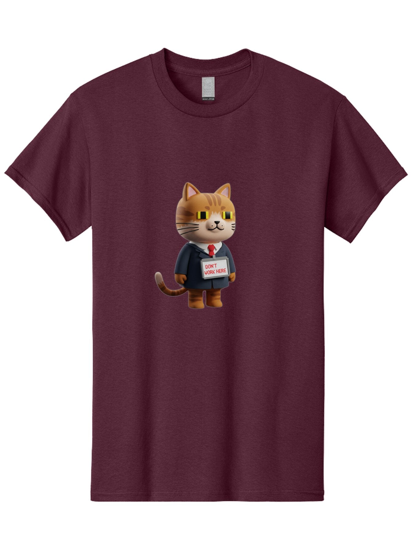 Cat-In-Suit-With-Don-T-Work-Here-Sign Men'S Graphic Tee, 100% Cotton, Comfortable Casual Summer Wear, Machine Washable, Vintage Camera, Old Camera, Antique Camera, Black Camera, Classic Photography, Photography Equipment, Nostalgic Device, Baq475 9