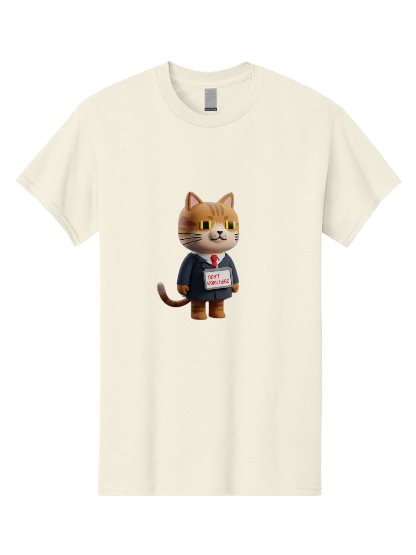 Cat-In-Suit-With-Don-T-Work-Here-Sign Men'S Graphic Tee, 100% Cotton, Comfortable Casual Summer Wear, Machine Washable, Vintage Camera, Old Camera, Antique Camera, Black Camera, Classic Photography, Photography Equipment, Nostalgic Device, Baq475 3