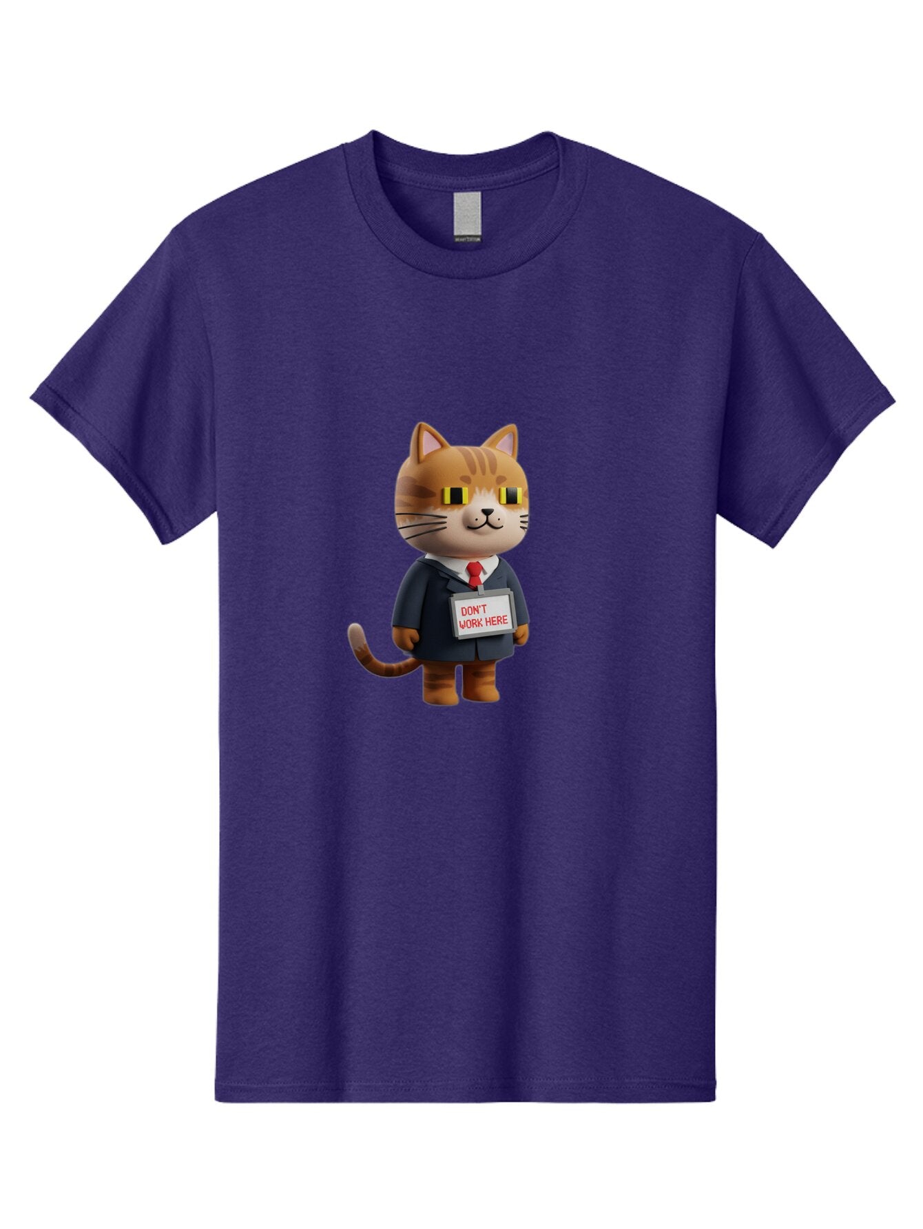 Cat-In-Suit-With-Don-T-Work-Here-Sign Men'S Graphic Tee, 100% Cotton, Comfortable Casual Summer Wear, Machine Washable, Vintage Camera, Old Camera, Antique Camera, Black Camera, Classic Photography, Photography Equipment, Nostalgic Device, Baq475 4