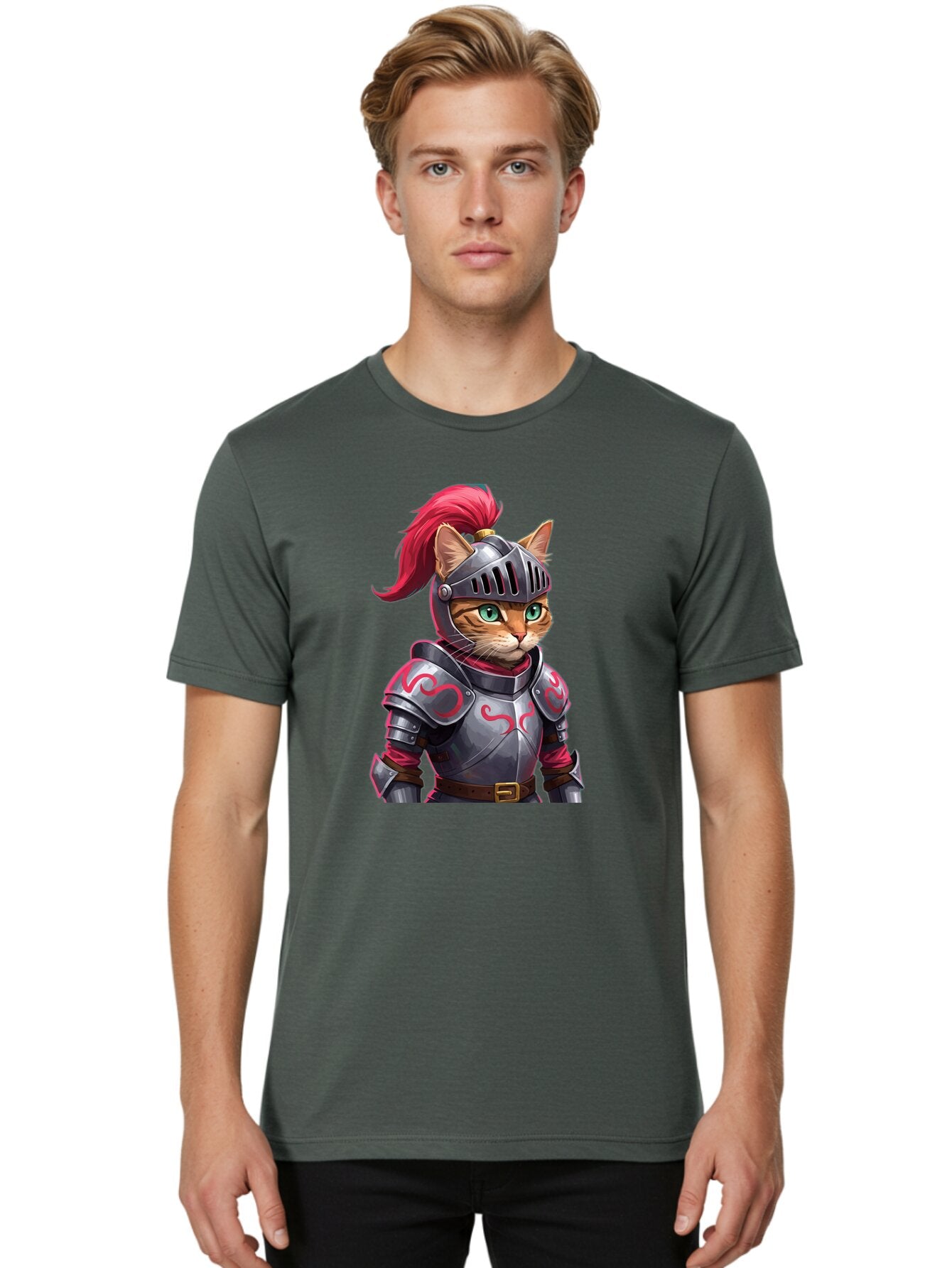 Cat-Knight-2 Men'S Graphic Tee, 100% Cotton, Comfortable Casual Summer Wear, Machine Washable, Vintage Camera, Old Camera, Antique Camera, Black Camera, Classic Photography, Photography Equipment, Nostalgic Device, Film Camera, Camera Art Baq479 16