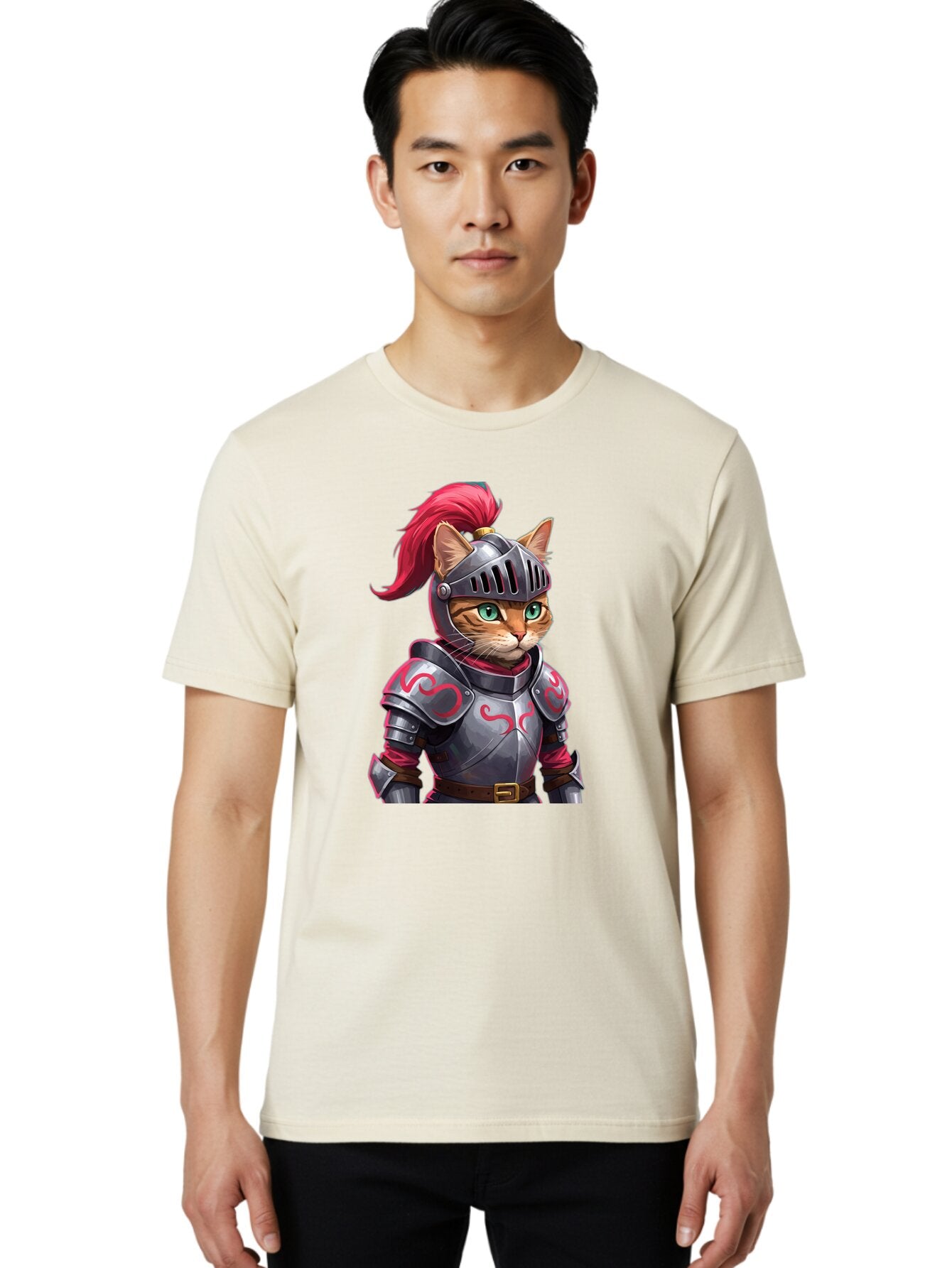 Cat-Knight-2 Men'S Graphic Tee, 100% Cotton, Comfortable Casual Summer Wear, Machine Washable, Vintage Camera, Old Camera, Antique Camera, Black Camera, Classic Photography, Photography Equipment, Nostalgic Device, Film Camera, Camera Art Baq479 28